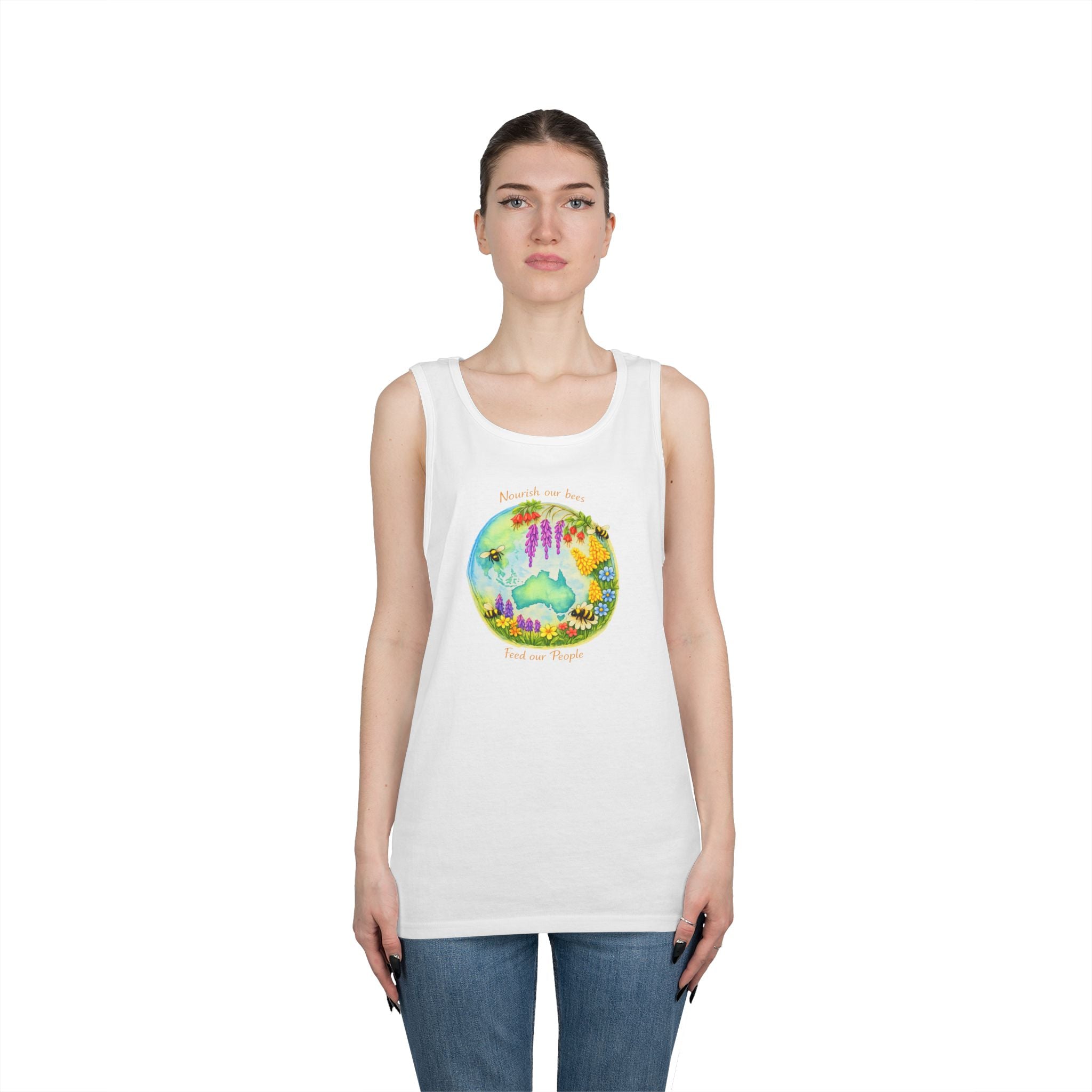 Nature Lover Tank Top — "Breathe in the Ocean, Feel the Waves" Watercolor Sea Life Design