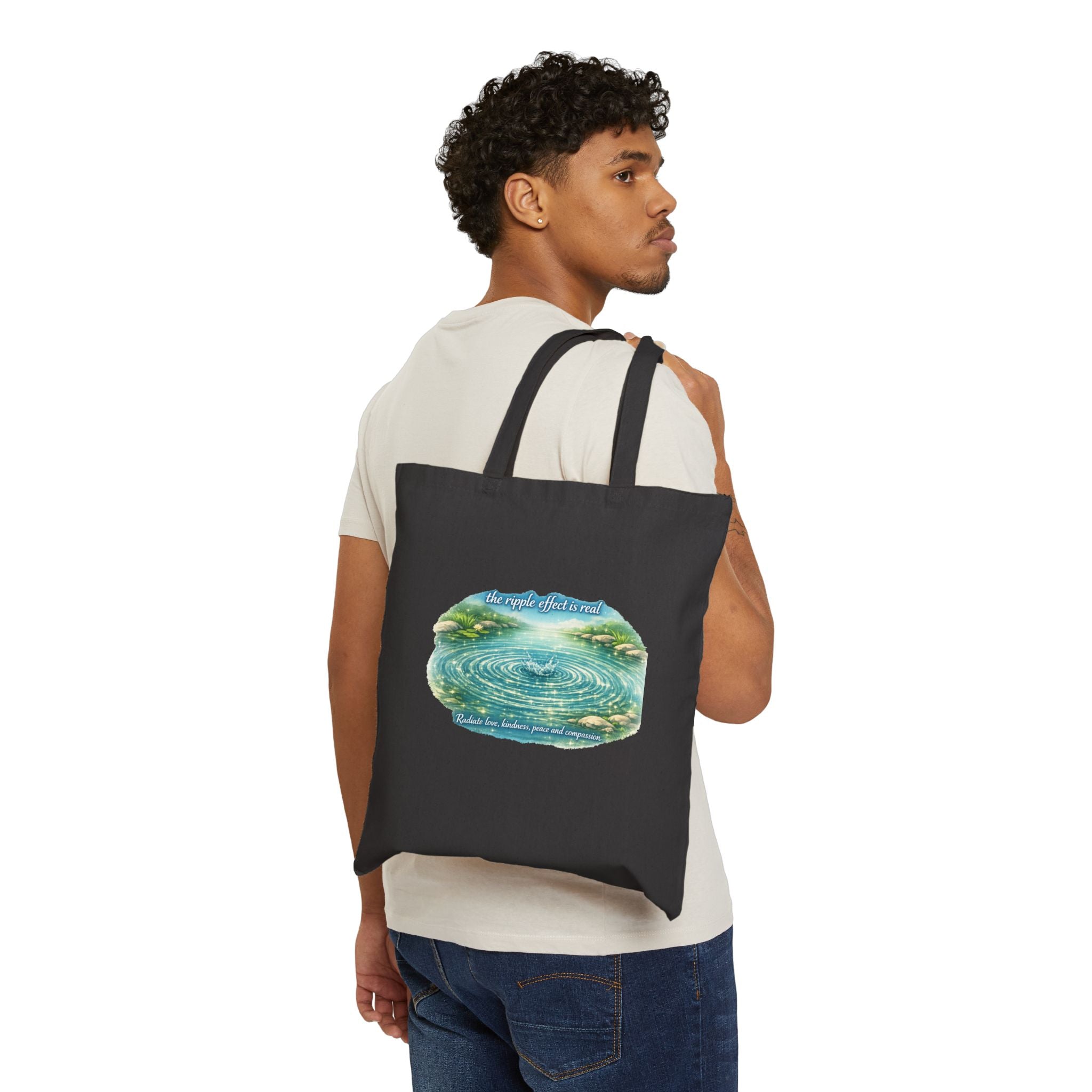 Ripple effect Cotton Canvas Tote Bag