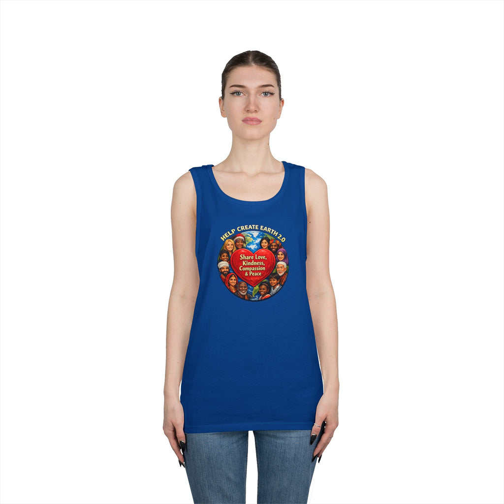 Peace & Kindness Tank Top — "Share Love, Kindness, Compassion & Peace" Graphic