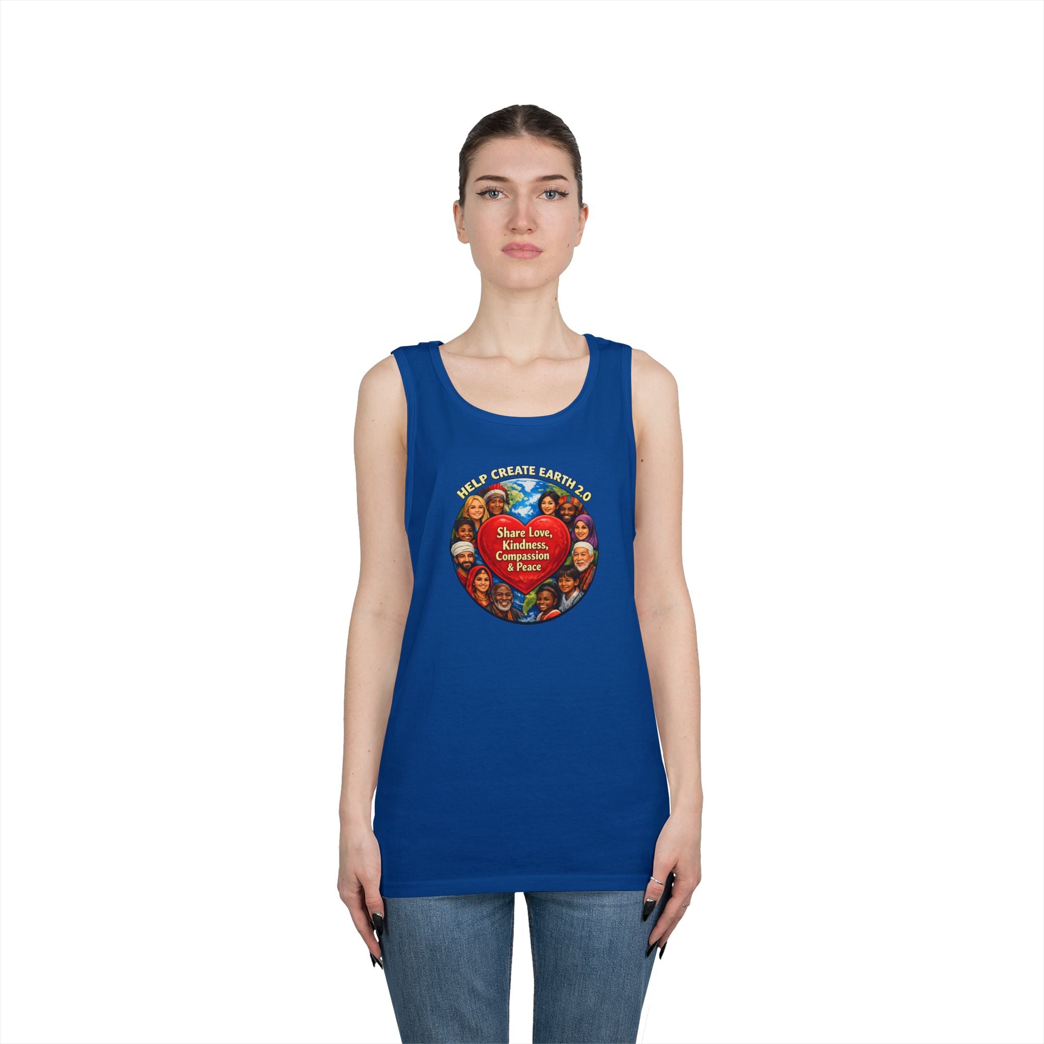 Peace & Kindness Tank Top — "Share Love, Kindness, Compassion & Peace" Graphic