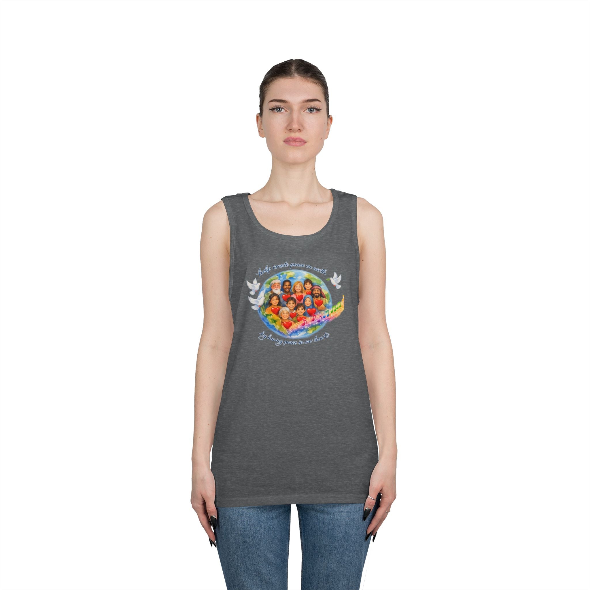 Peace on earth Tank Top — "Helping Others" Inspirational Graphic Tank