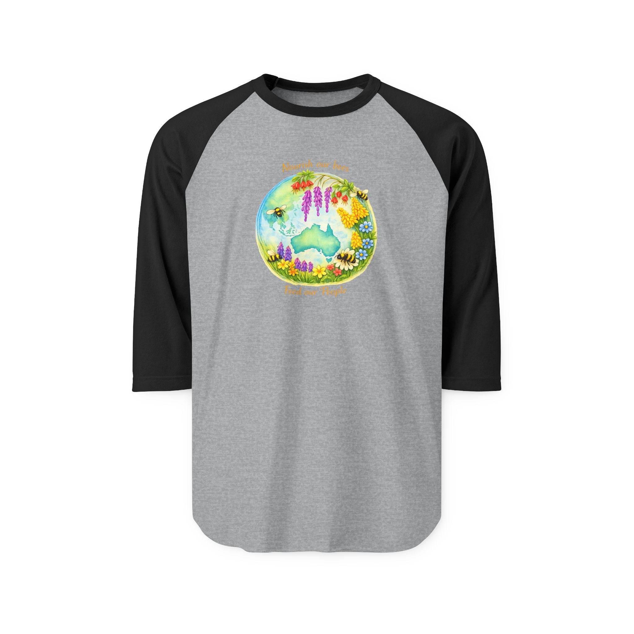Peaceful Nature Baseball Tee - feed our pollinators