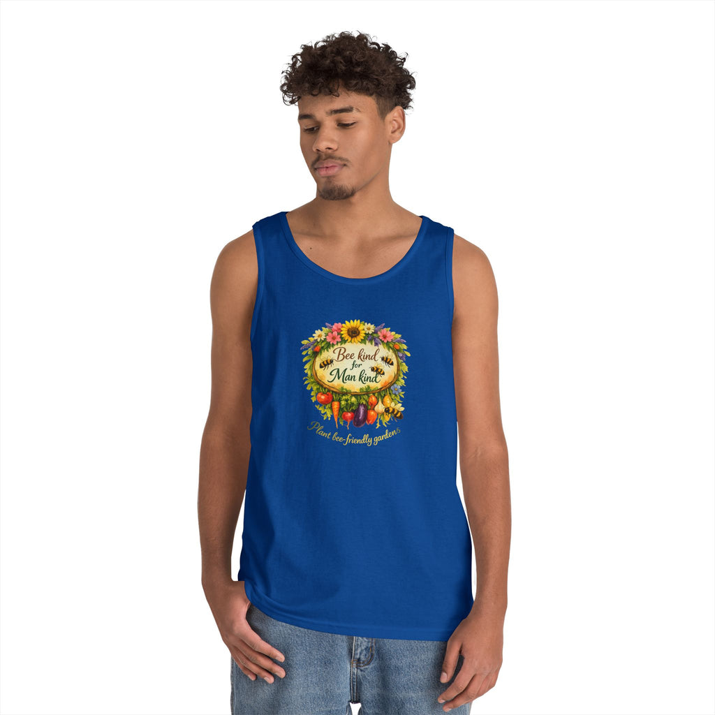 Sunflower Harvest Tank Top — "Bee Kind to mankind" Floral Summer Shirt