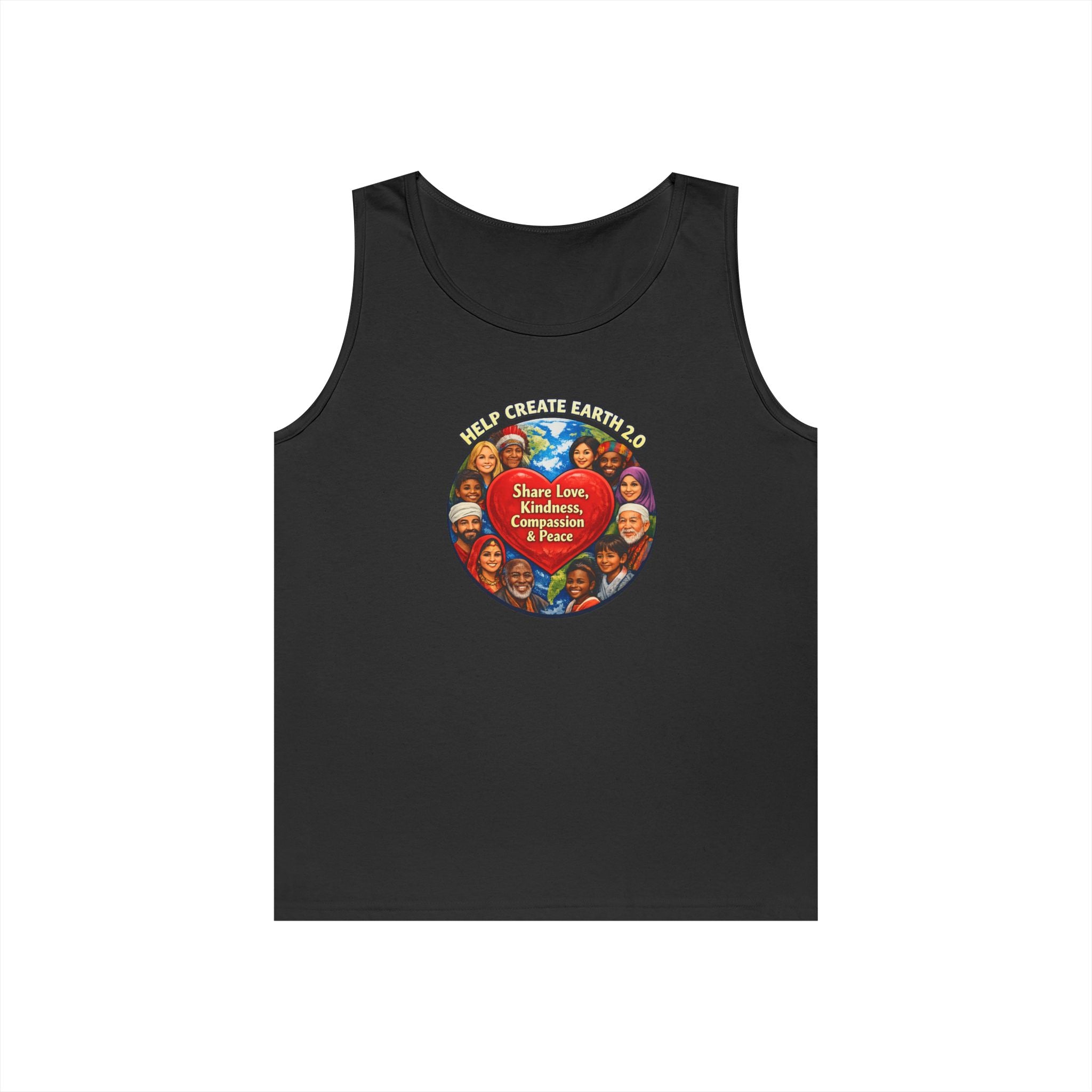 Peace & Kindness Tank Top — "Share Love, Kindness, Compassion & Peace" Graphic