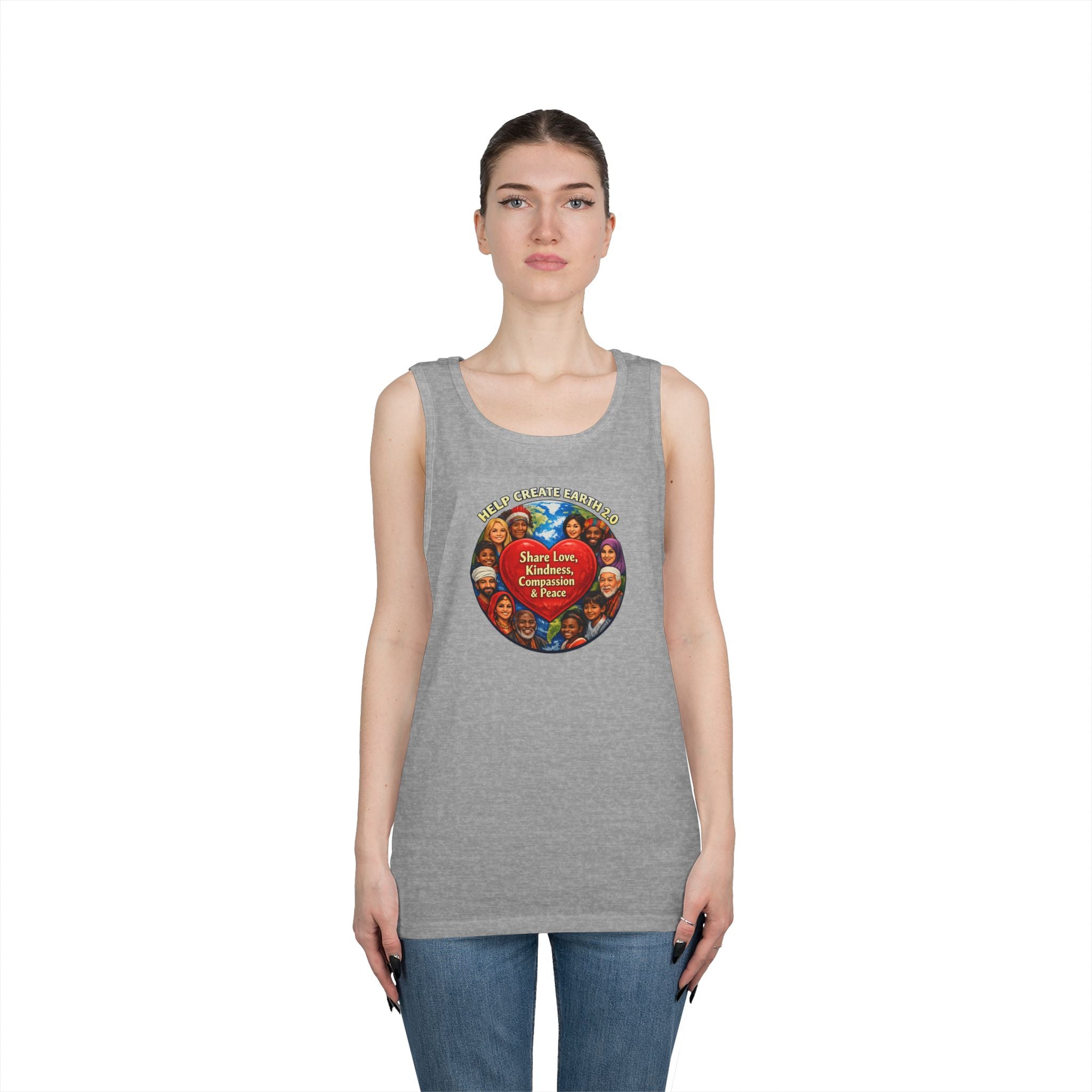 Peace & Kindness Tank Top — "Share Love, Kindness, Compassion & Peace" Graphic