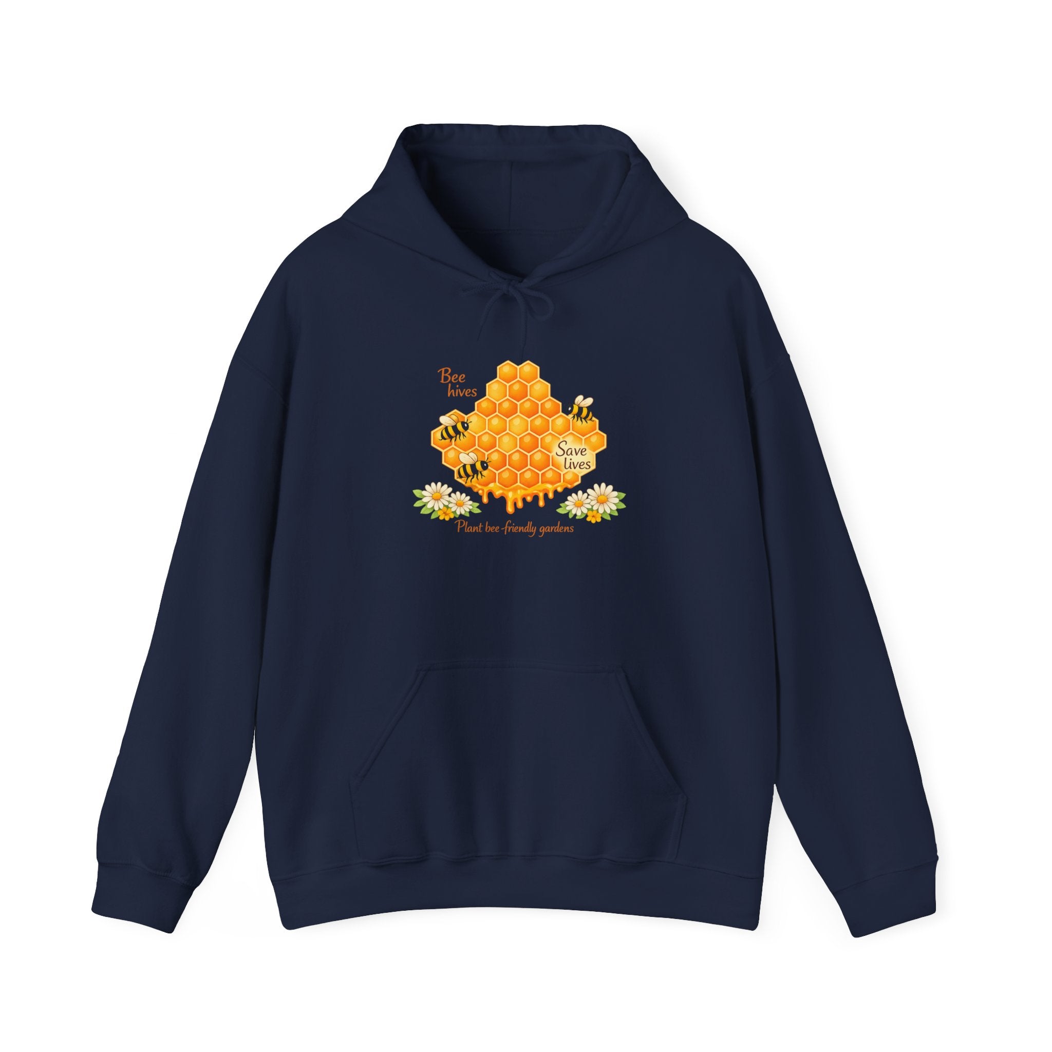 Bee Honeycomb Hoodie – Save the Bees Cute Floral Graphic Sweatshirt