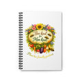 Notebook — "Bee Kind for Mankind" Floral Bee-Friendly Garden Ruled Spiral Notebook