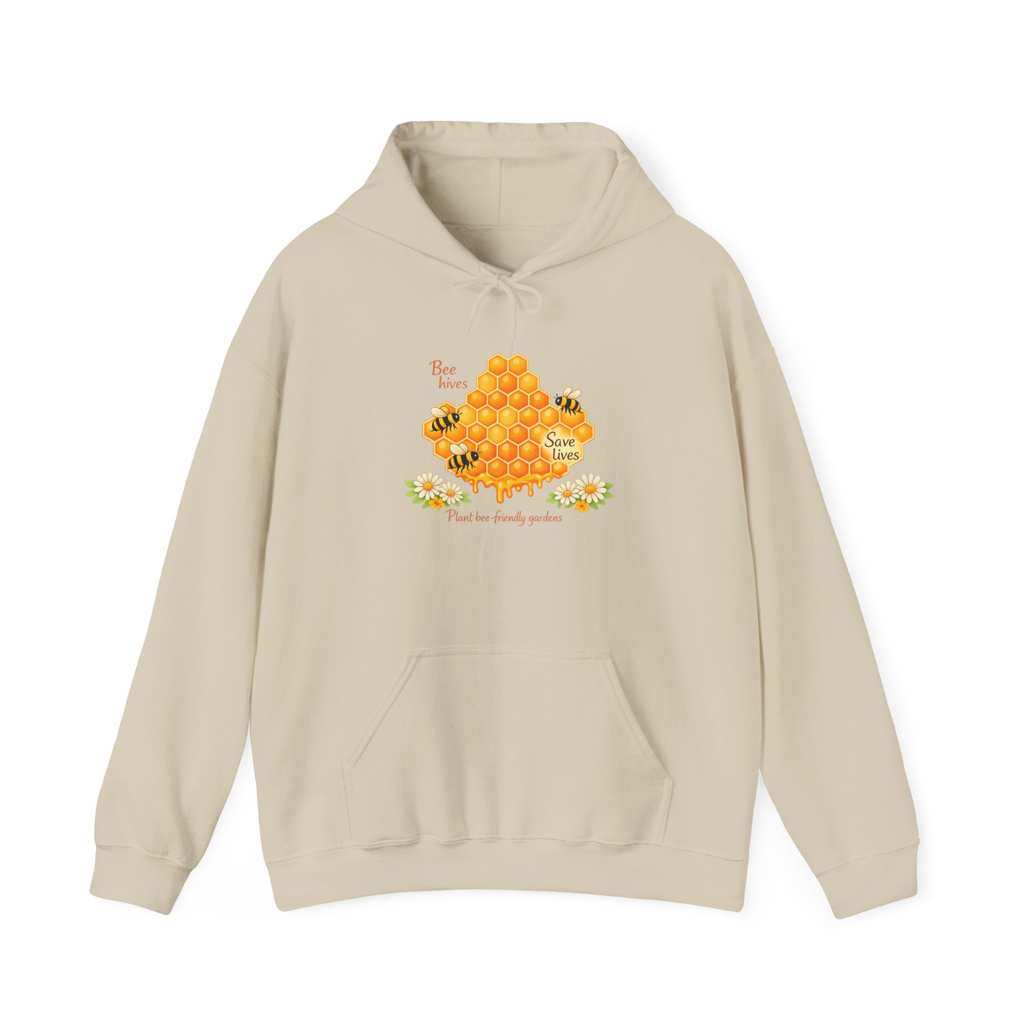 Bee Honeycomb Hoodie – Save the Bees Cute Floral Graphic Sweatshirt