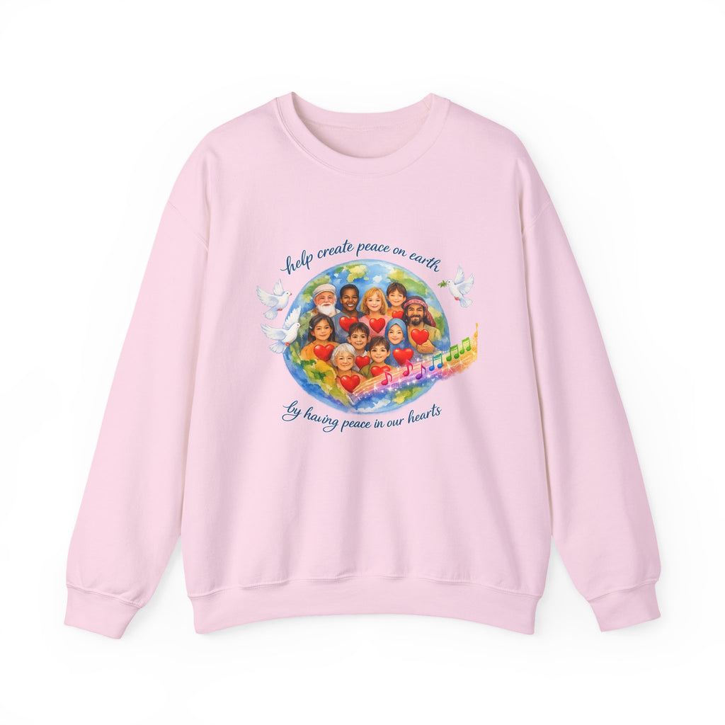 Peace on Earth Crewneck Sweatshirt — "Help Create Peace on Earth" Kids of the World Design