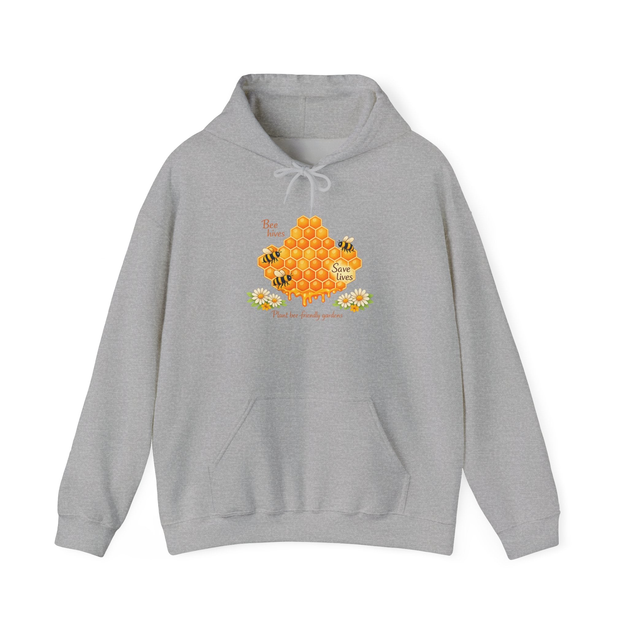 Bee Honeycomb Hoodie – Save the Bees Cute Floral Graphic Sweatshirt