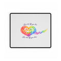 Rainbow Music Heart Desk Mat — "Love the life you live, Love the life you love"