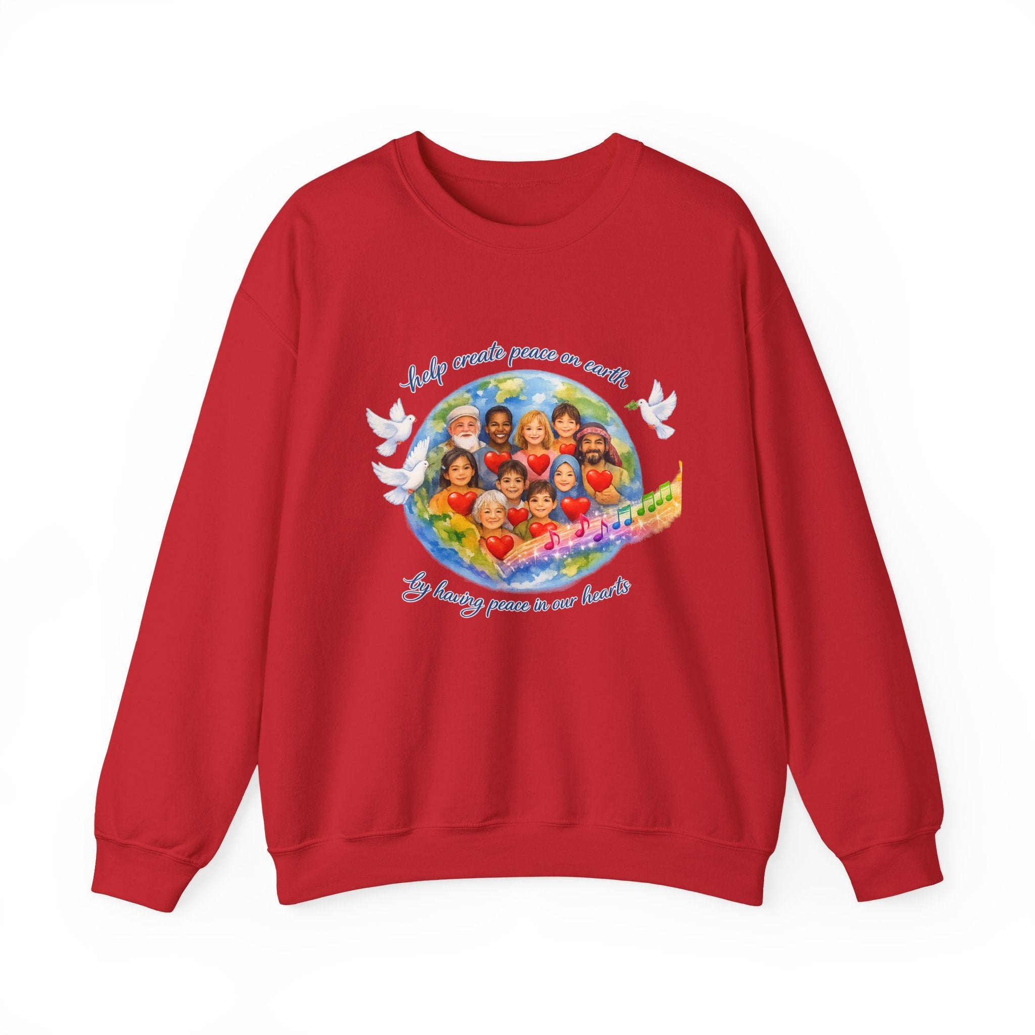 Peace on Earth Crewneck Sweatshirt — "Help Create Peace on Earth" Kids of the World Design