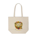 Canvas Tote — "Bee Kind to Mankind" Floral Garden Grocery Bag