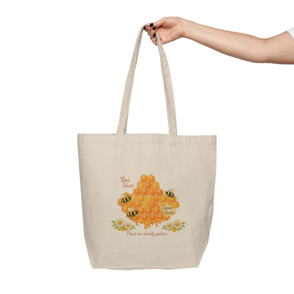 Bee Honeycomb Canvas Tote — Save the Bees Eco Shopping Bag