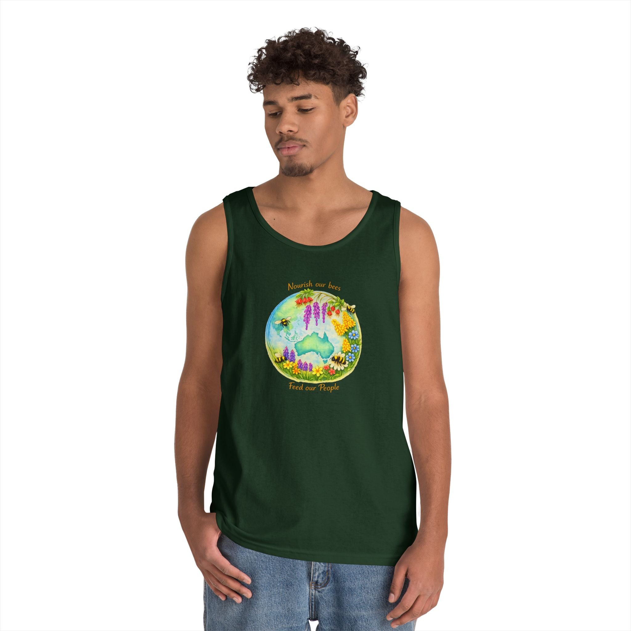 Nature Lover Tank Top — "Breathe in the Ocean, Feel the Waves" Watercolor Sea Life Design