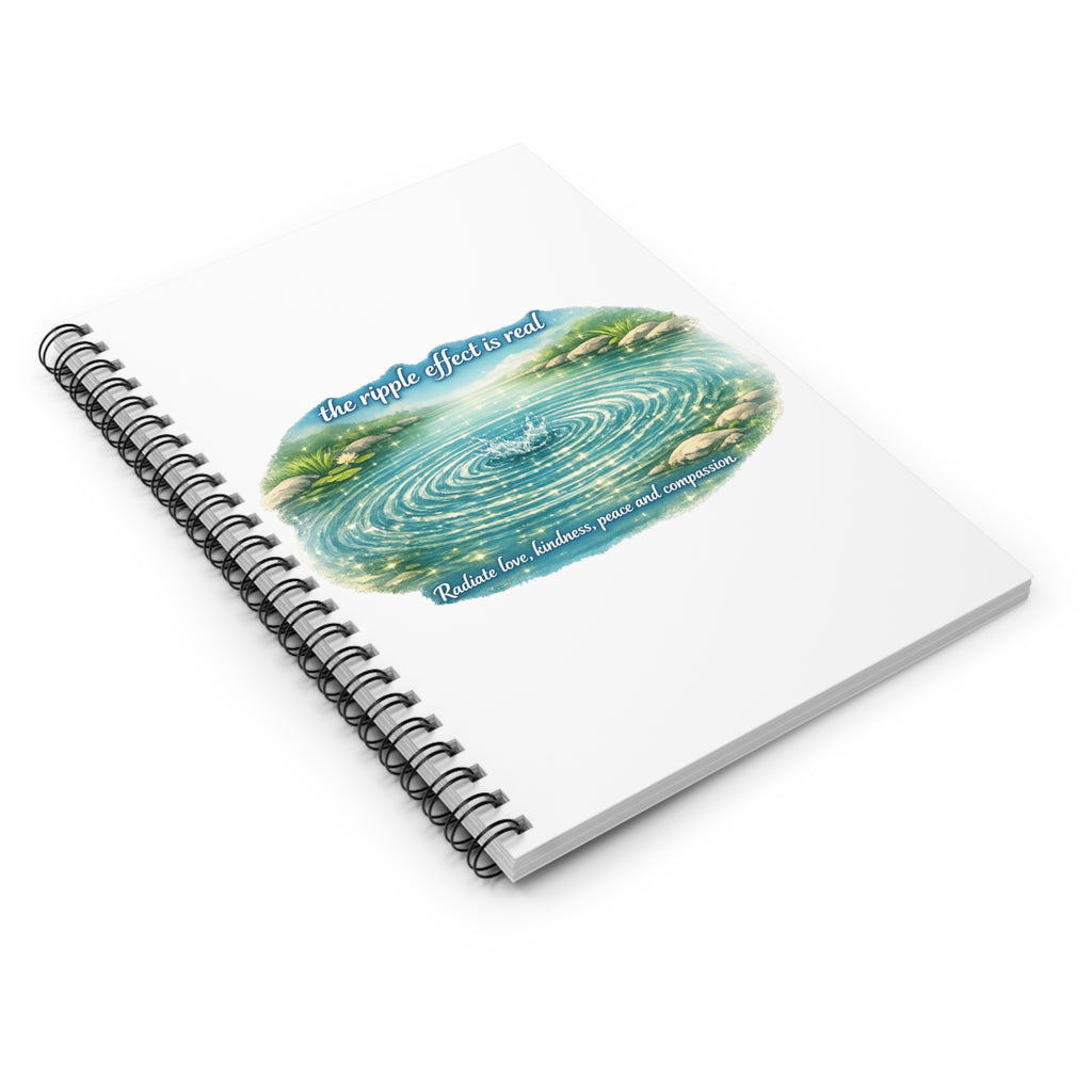 Inspirational Ripple Effect Spiral Notebook – Ruled Journal for Gratitude & Mindfulness