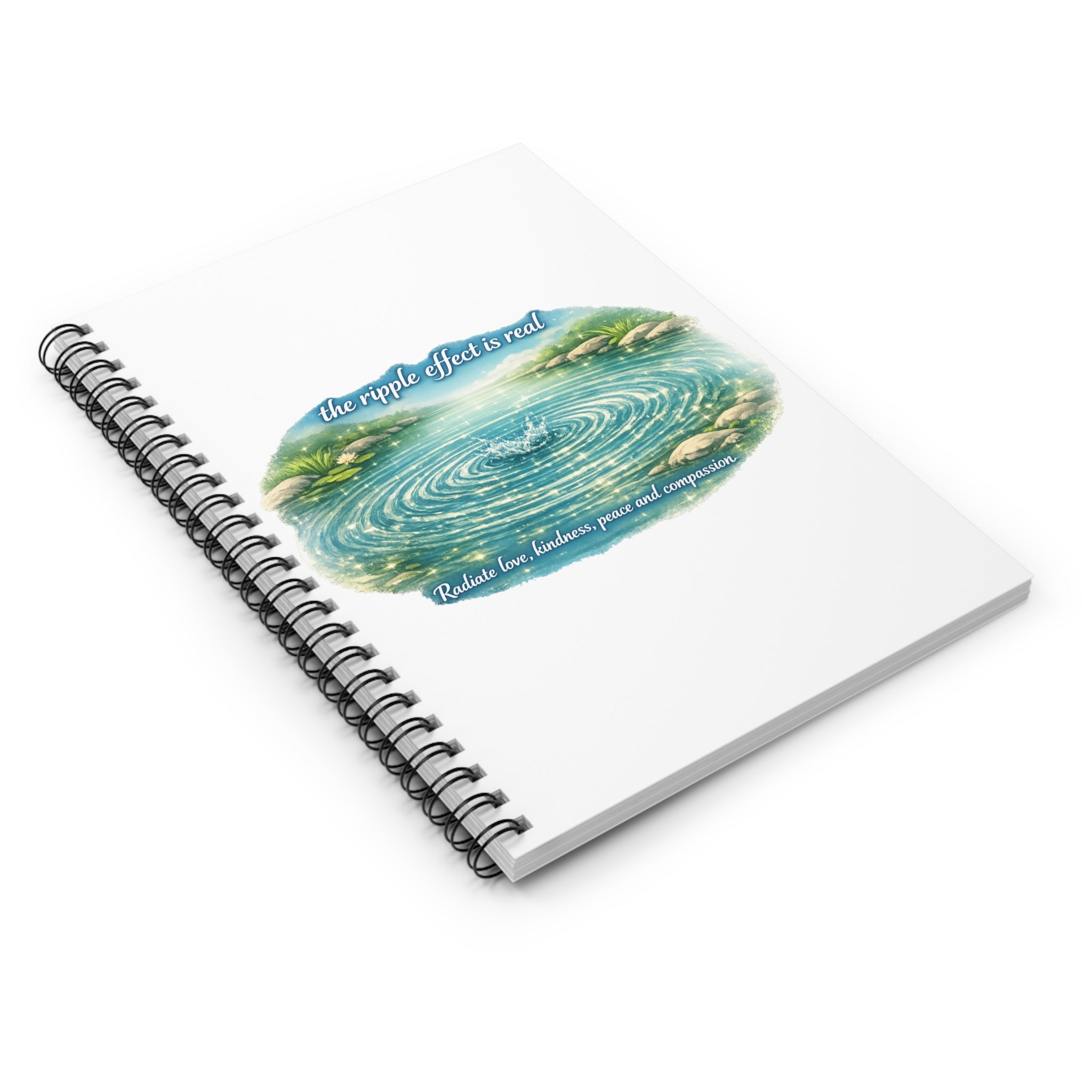 Inspirational Ripple Effect Spiral Notebook – Ruled Journal for Gratitude & Mindfulness