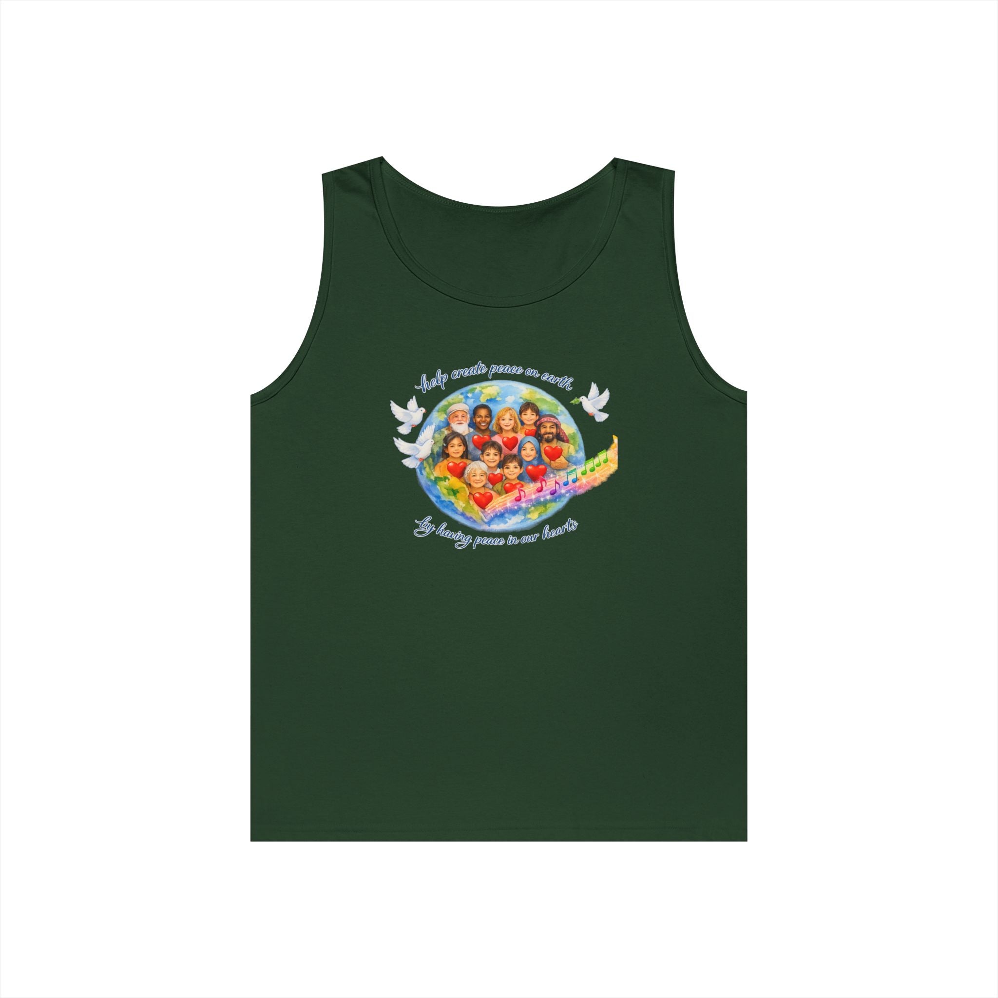 Peace on earth Tank Top — "Helping Others" Inspirational Graphic Tank