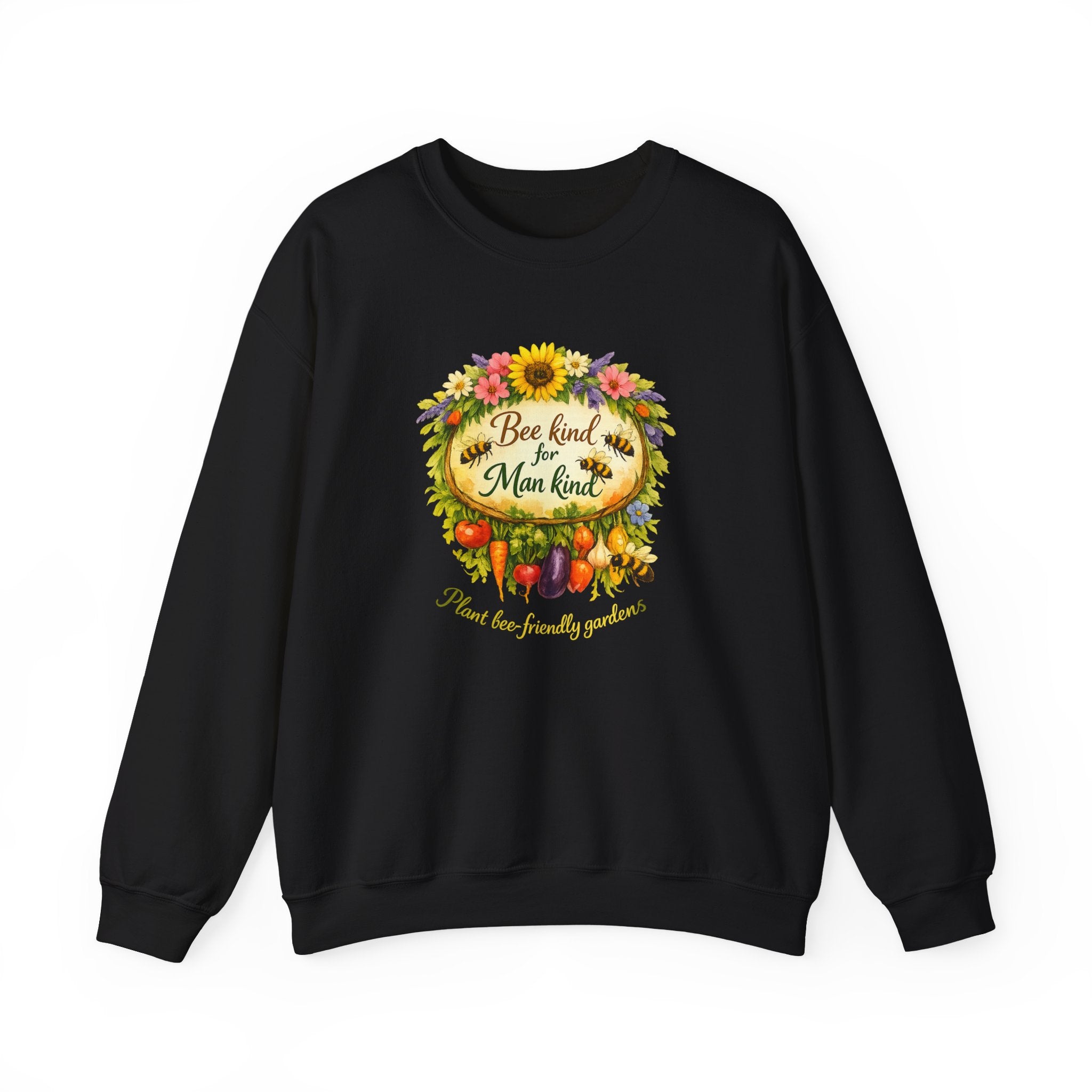 Bee Kind Sweatshirt – Floral Sunflower & Fruit Graphic Crewneck