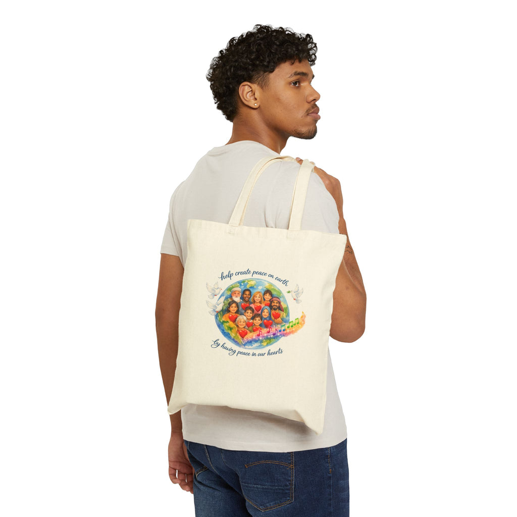 Peace on earth Cotton Canvas Tote Bag