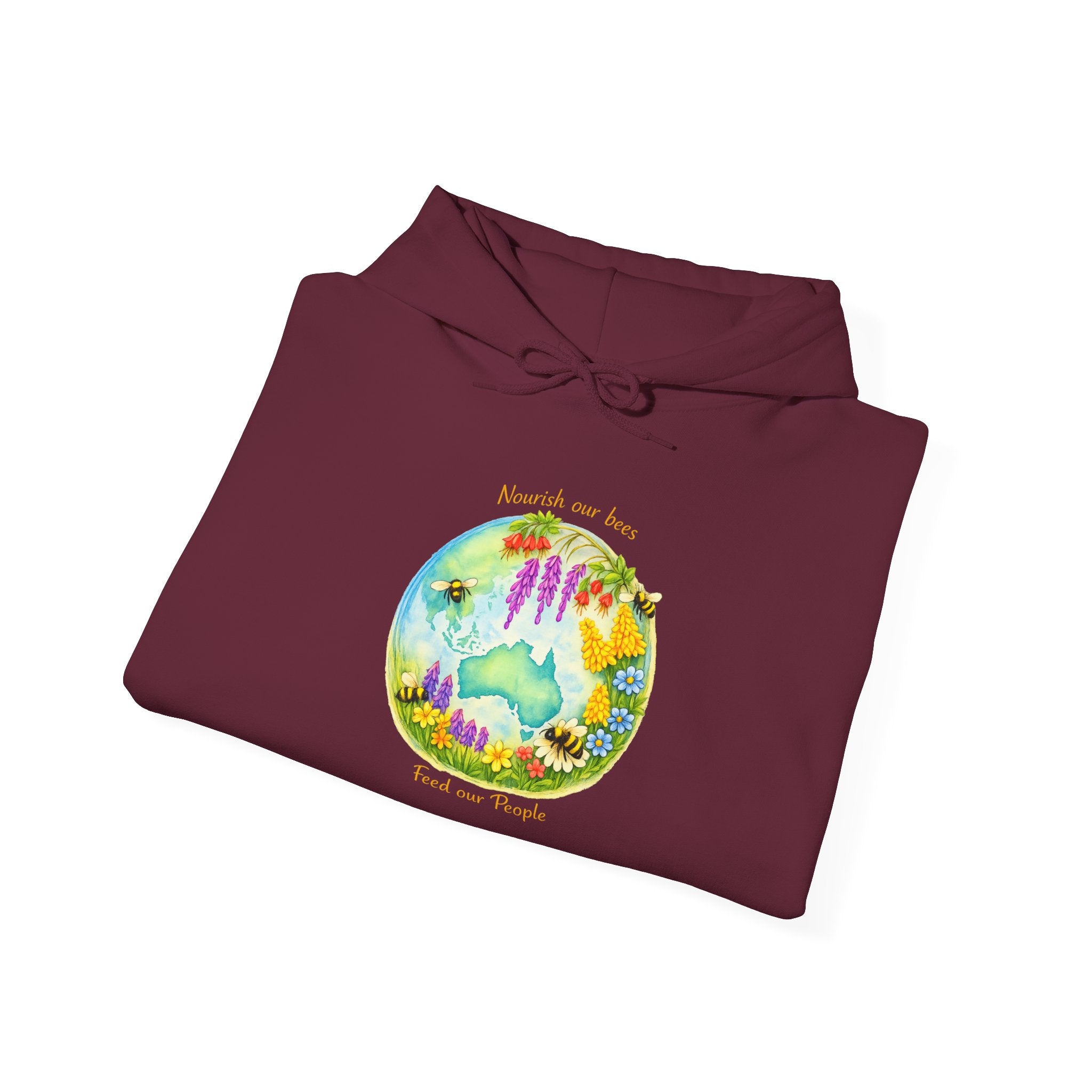 Nature Dreamscape Hoodie — Colorful Cave & Waterfall Illustration