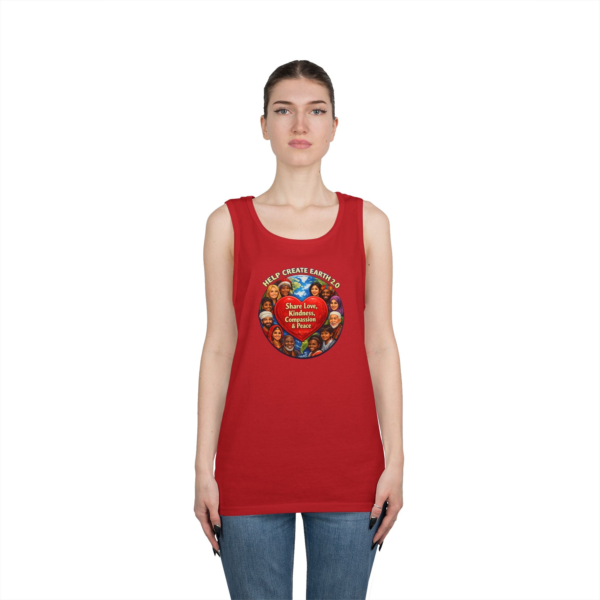 Peace & Kindness Tank Top — "Share Love, Kindness, Compassion & Peace" Graphic