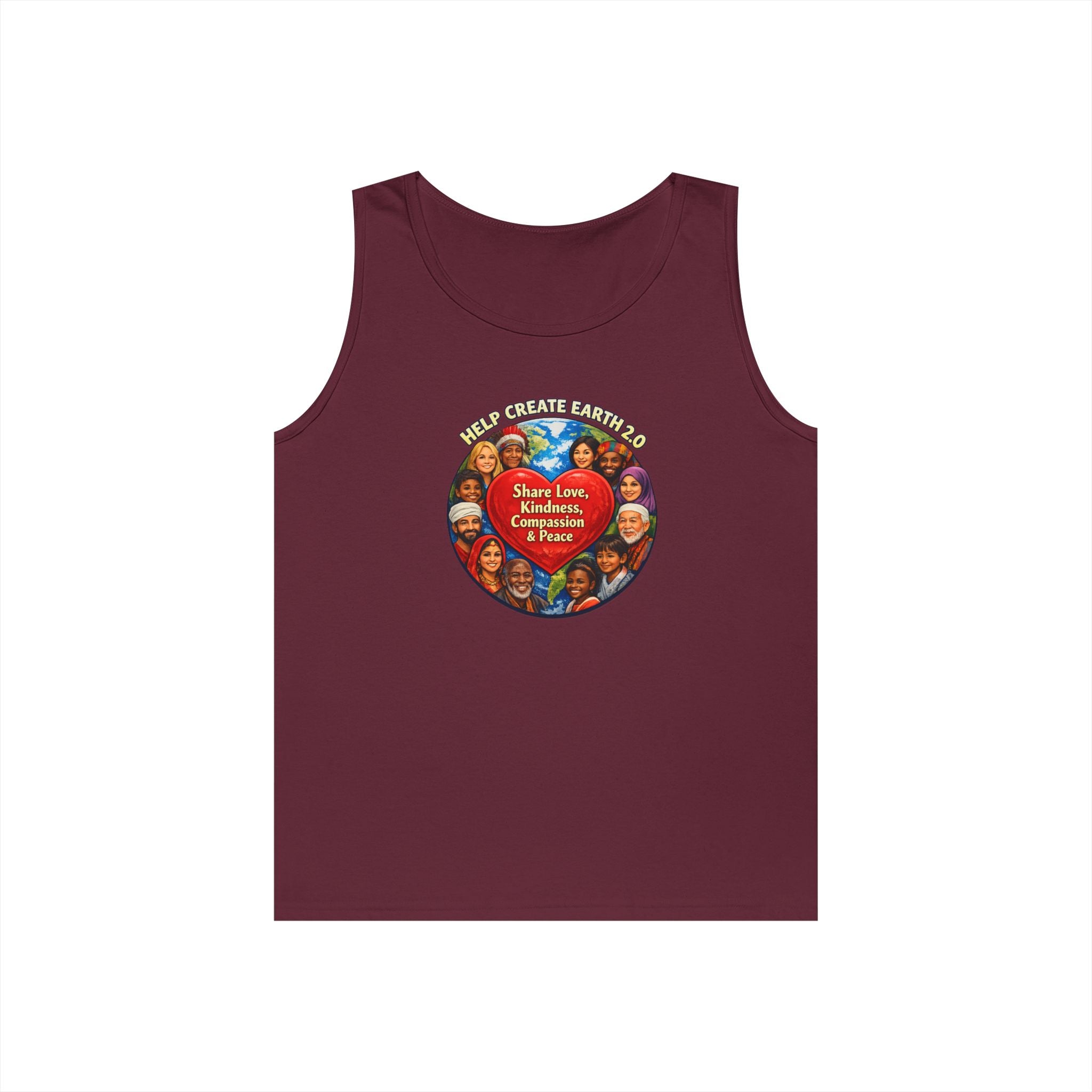 Peace & Kindness Tank Top — "Share Love, Kindness, Compassion & Peace" Graphic