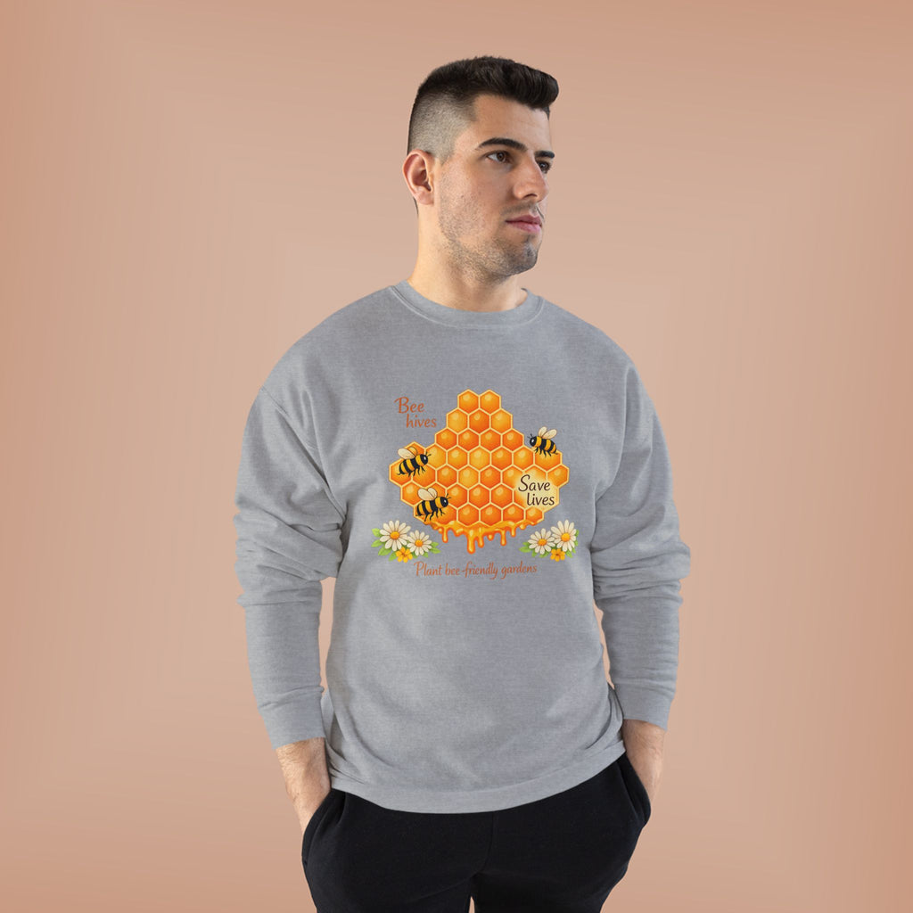 Bee Hive Sweatshirt – Save the Bees Honeycomb Floral Crewneck