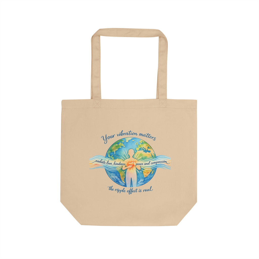 Vibration Matters Eco Tote — Choose Peace, Love & Kindness Cotton Tote