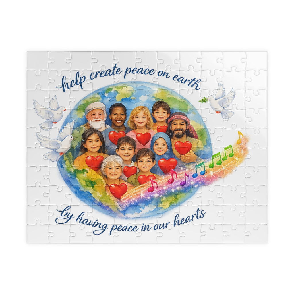 Peace on Earth Puzzle — Multicultural Kids & Hearts 252/520/1014-Piece Jigsaw