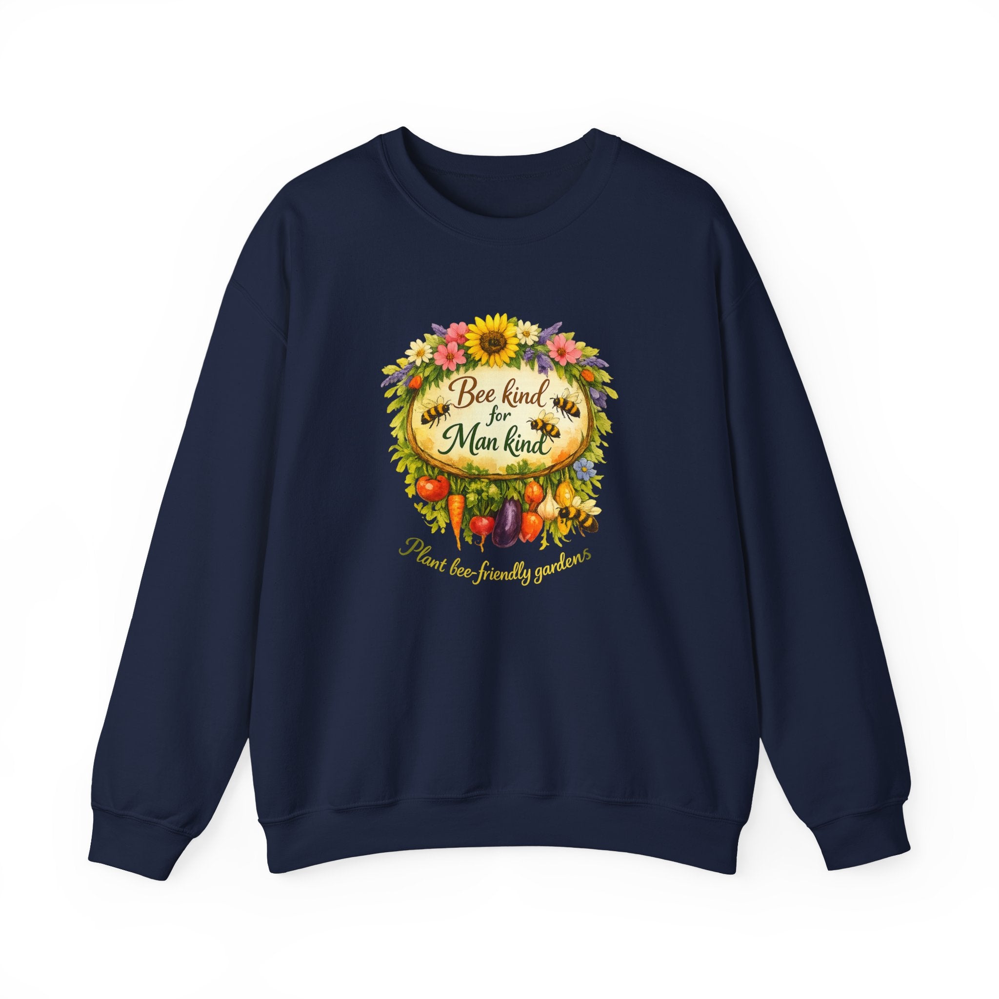 Bee Kind Sweatshirt – Floral Sunflower & Fruit Graphic Crewneck