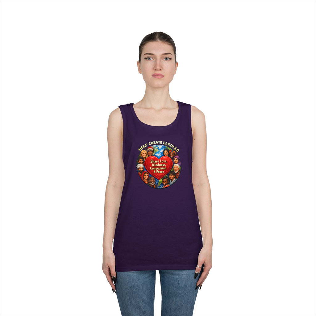 Peace & Kindness Tank Top — "Share Love, Kindness, Compassion & Peace" Graphic