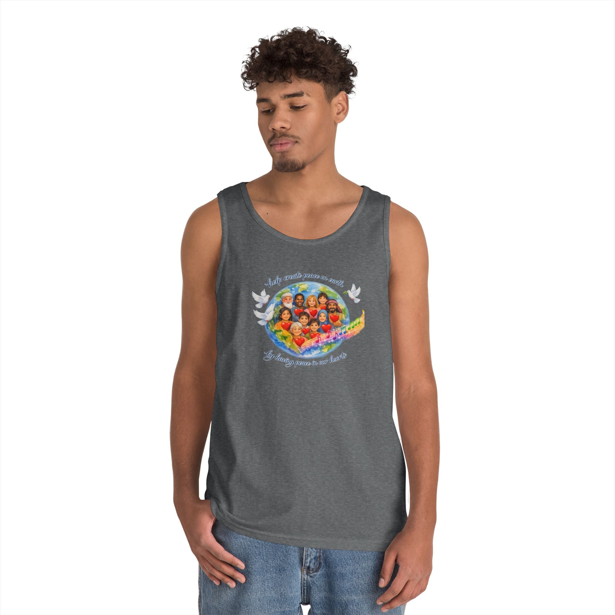 Peace on earth Tank Top — "Helping Others" Inspirational Graphic Tank