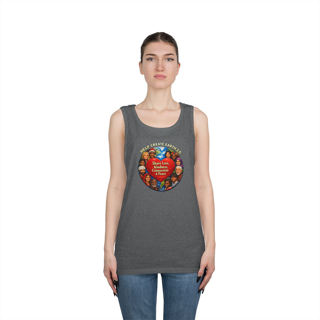 Peace & Kindness Tank Top — "Share Love, Kindness, Compassion & Peace" Graphic