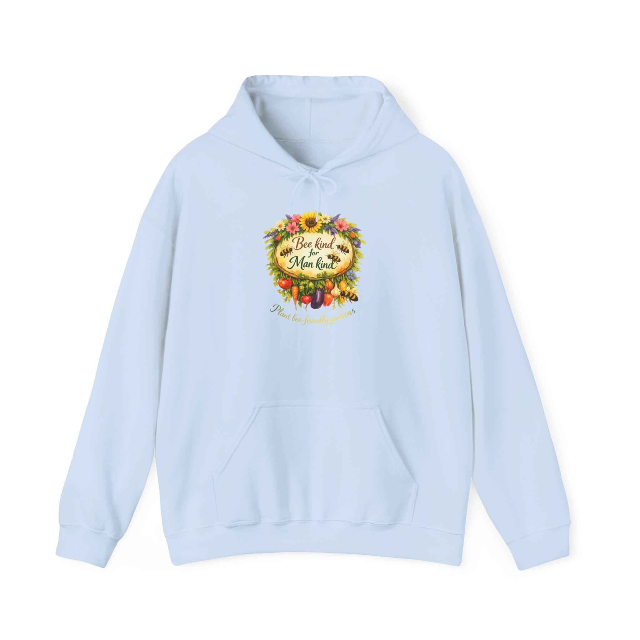Autumn Floral "Bee Kind to Mankind" Hoodie — Cozy Fall Sweatshirt Gift