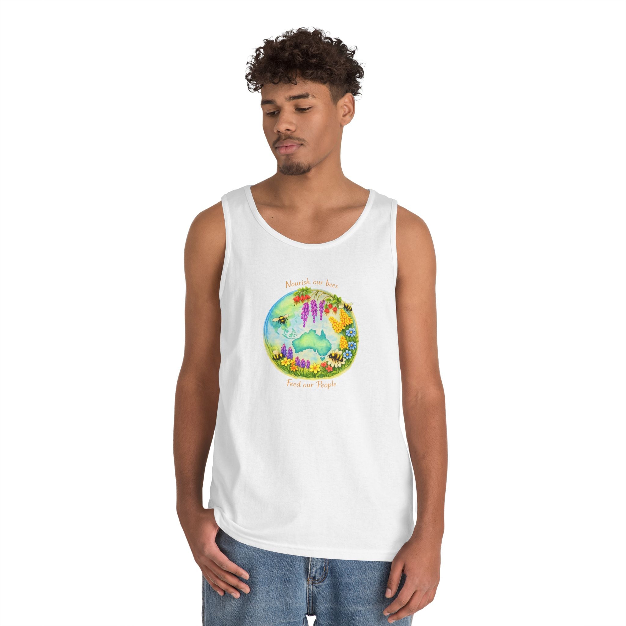 Nature Lover Tank Top — "Breathe in the Ocean, Feel the Waves" Watercolor Sea Life Design