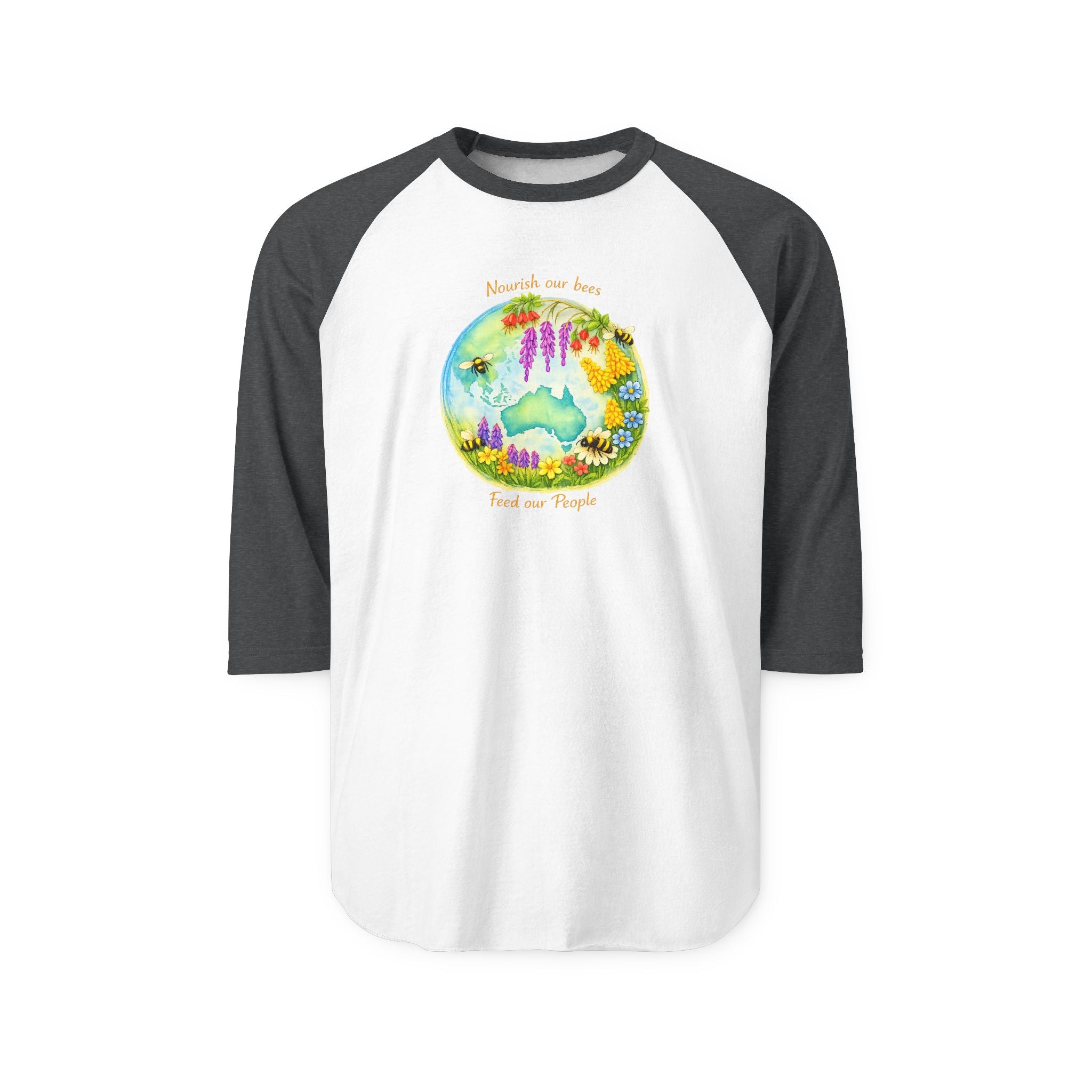 Peaceful Nature Baseball Tee - feed our pollinators