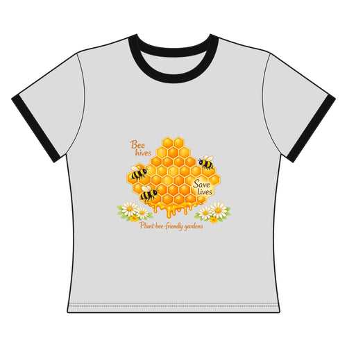 Bee Lives Save Lives Ringer Tee — Plant Bee-Friendly Gardens