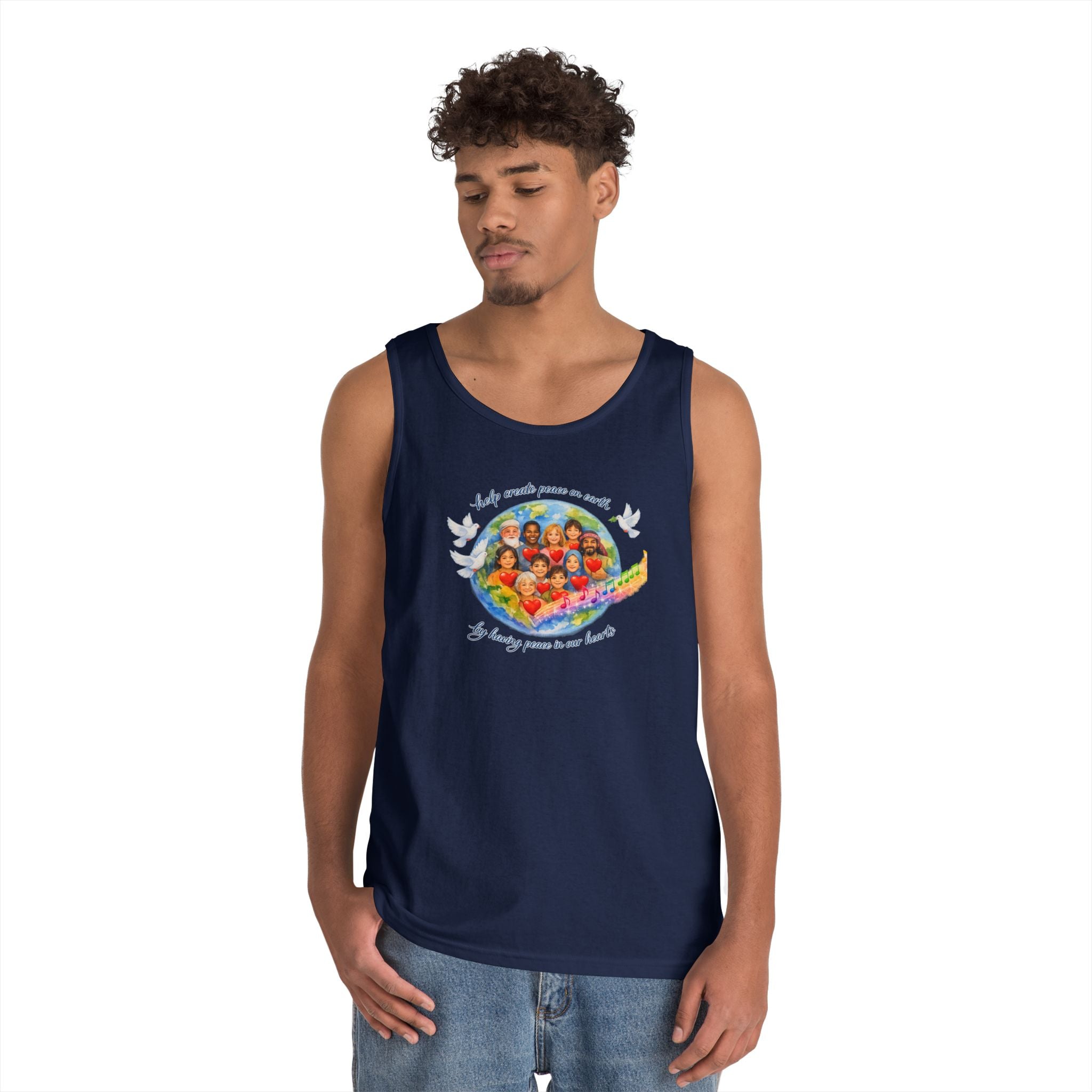 Peace on earth Tank Top — "Helping Others" Inspirational Graphic Tank