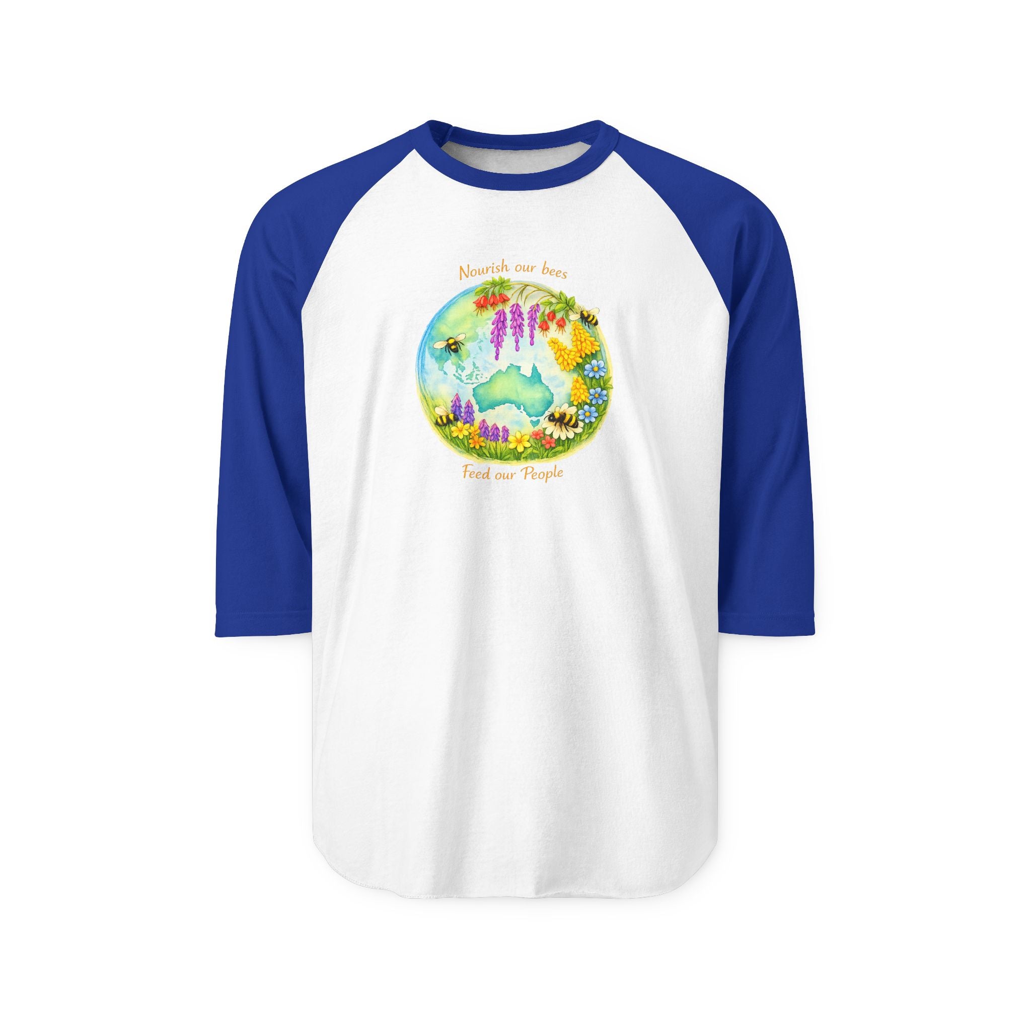 Peaceful Nature Baseball Tee - feed our pollinators
