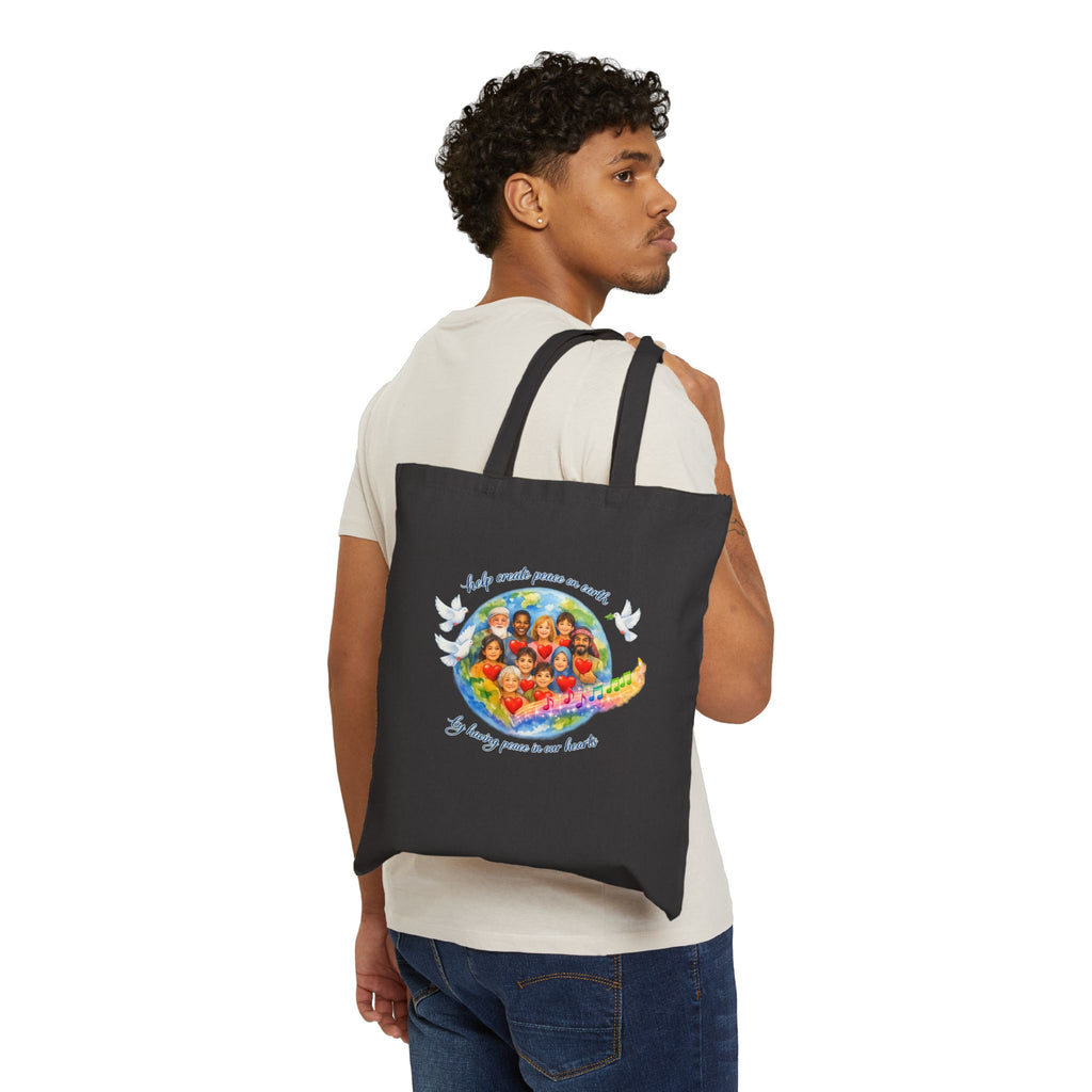 Peace on earth Cotton Canvas Tote Bag