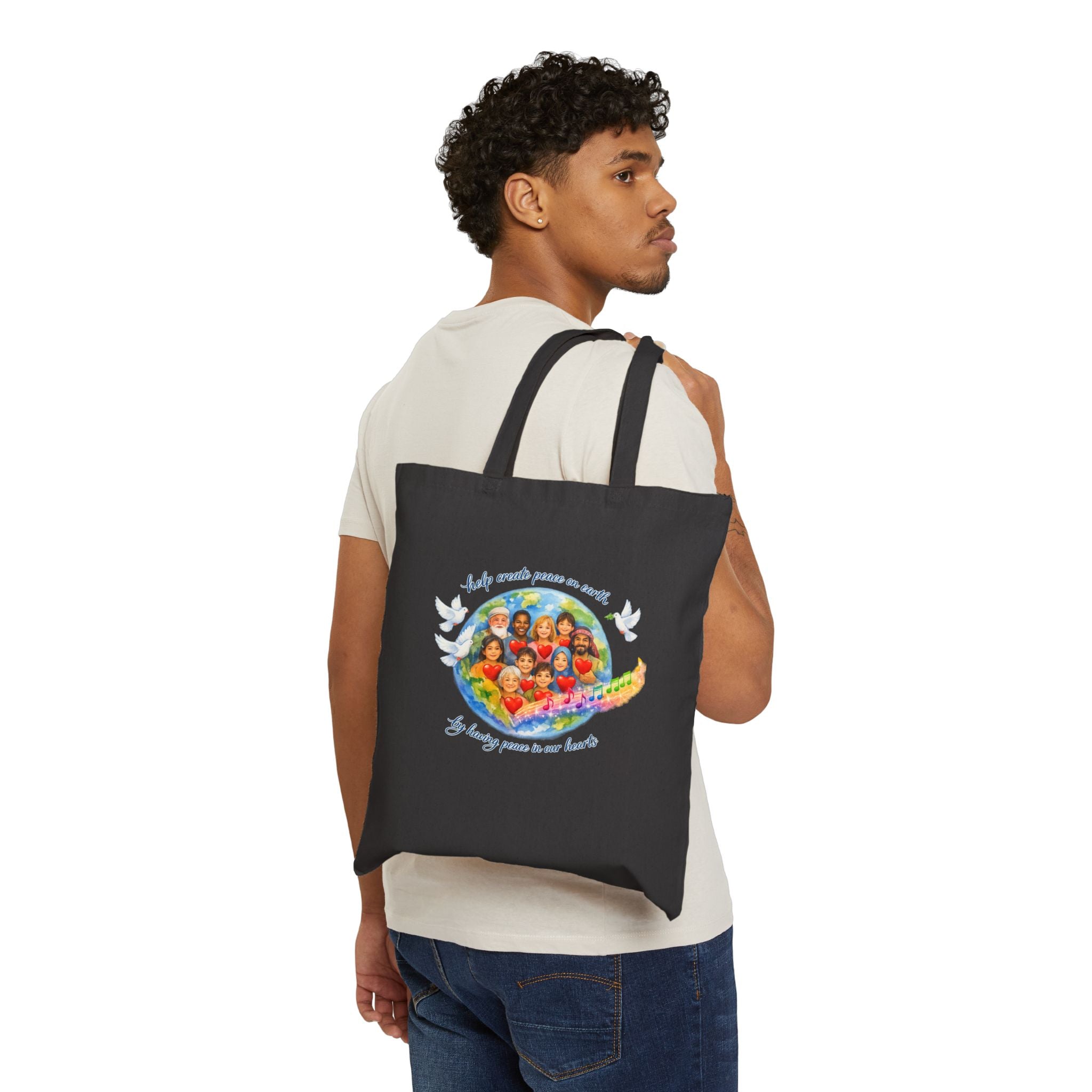 Peace on earth Cotton Canvas Tote Bag