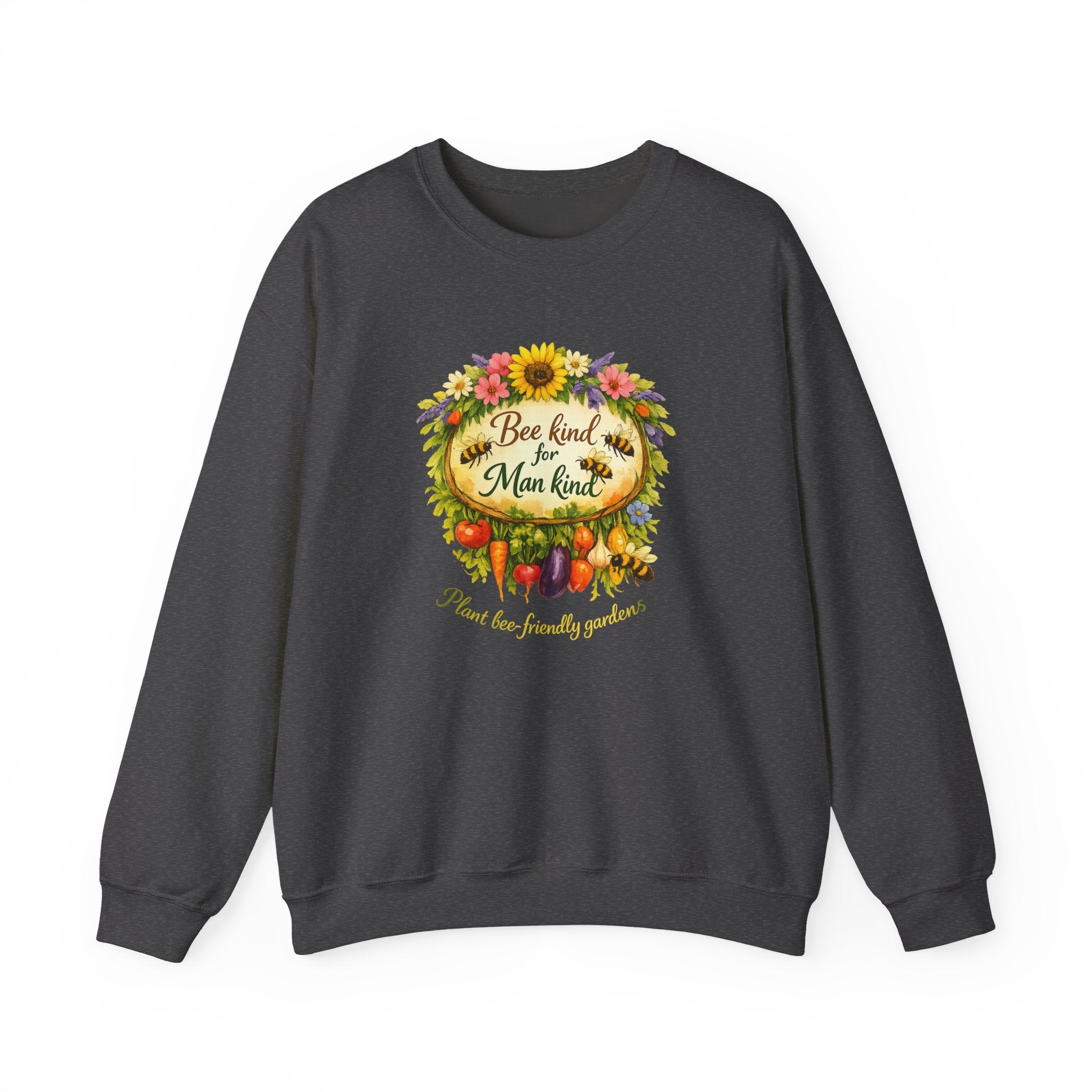 Bee Kind Sweatshirt – Floral Sunflower & Fruit Graphic Crewneck
