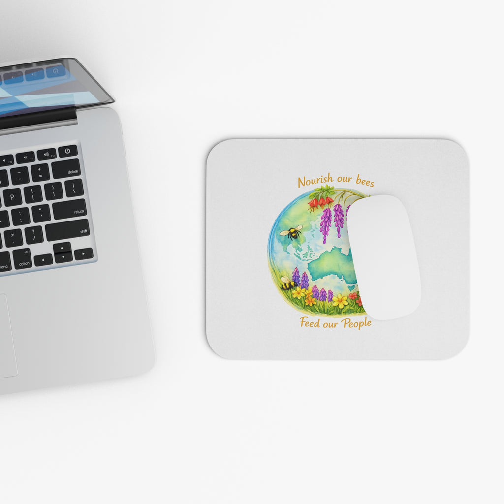 Mouse Pad — "Nourish Our Bees, Feed Our People" Floral Australia Design