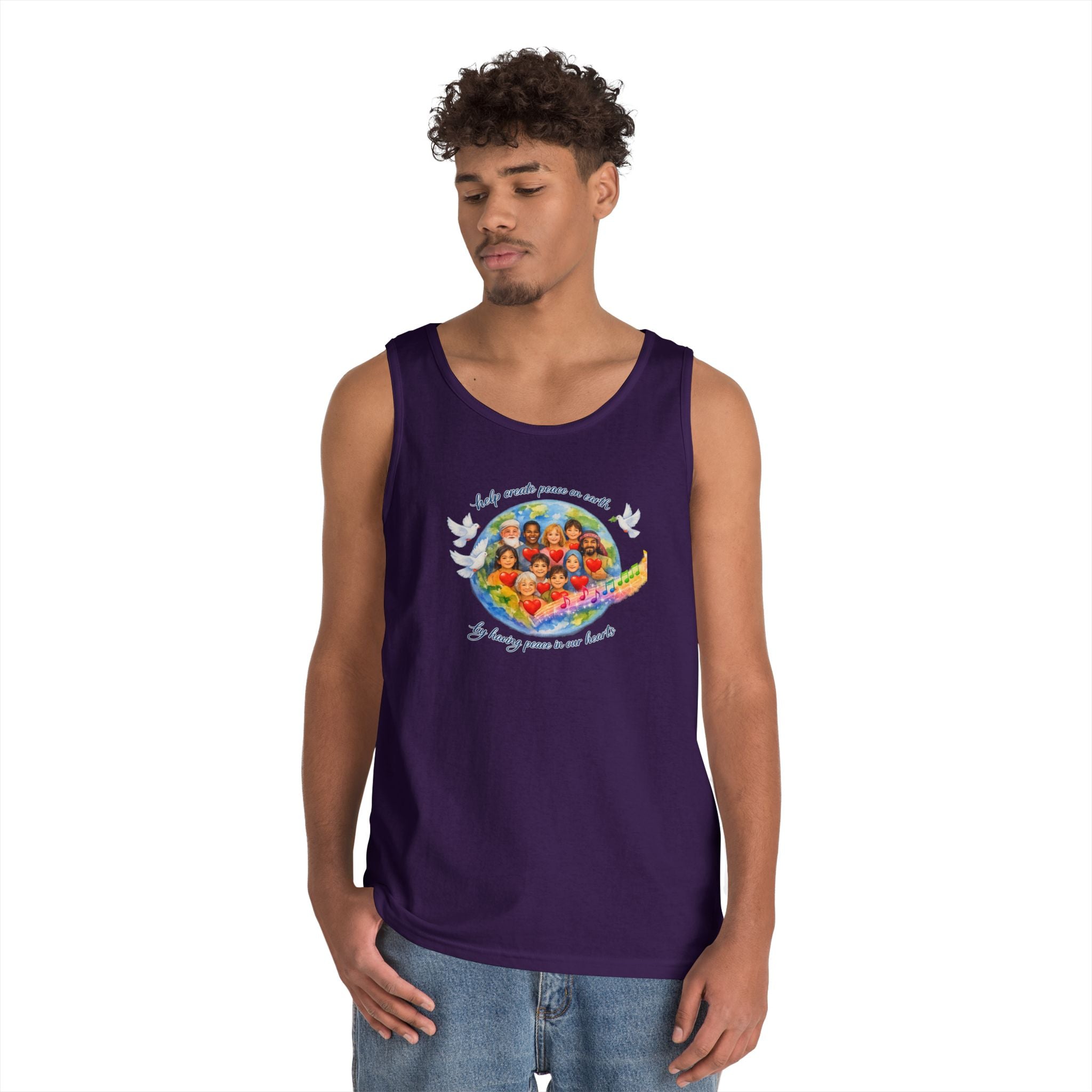 Peace on earth Tank Top — "Helping Others" Inspirational Graphic Tank