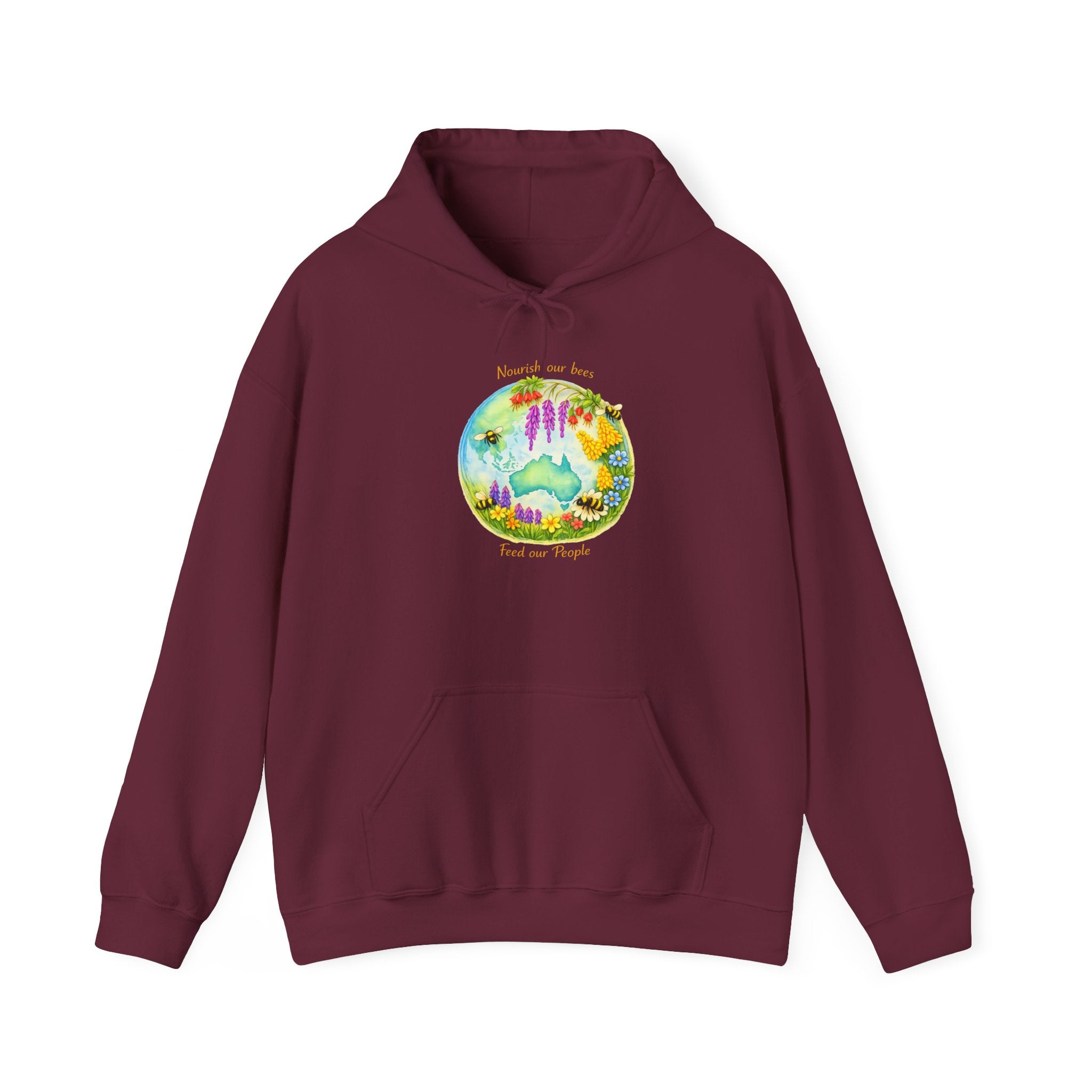 Nature Dreamscape Hoodie — Colorful Cave & Waterfall Illustration