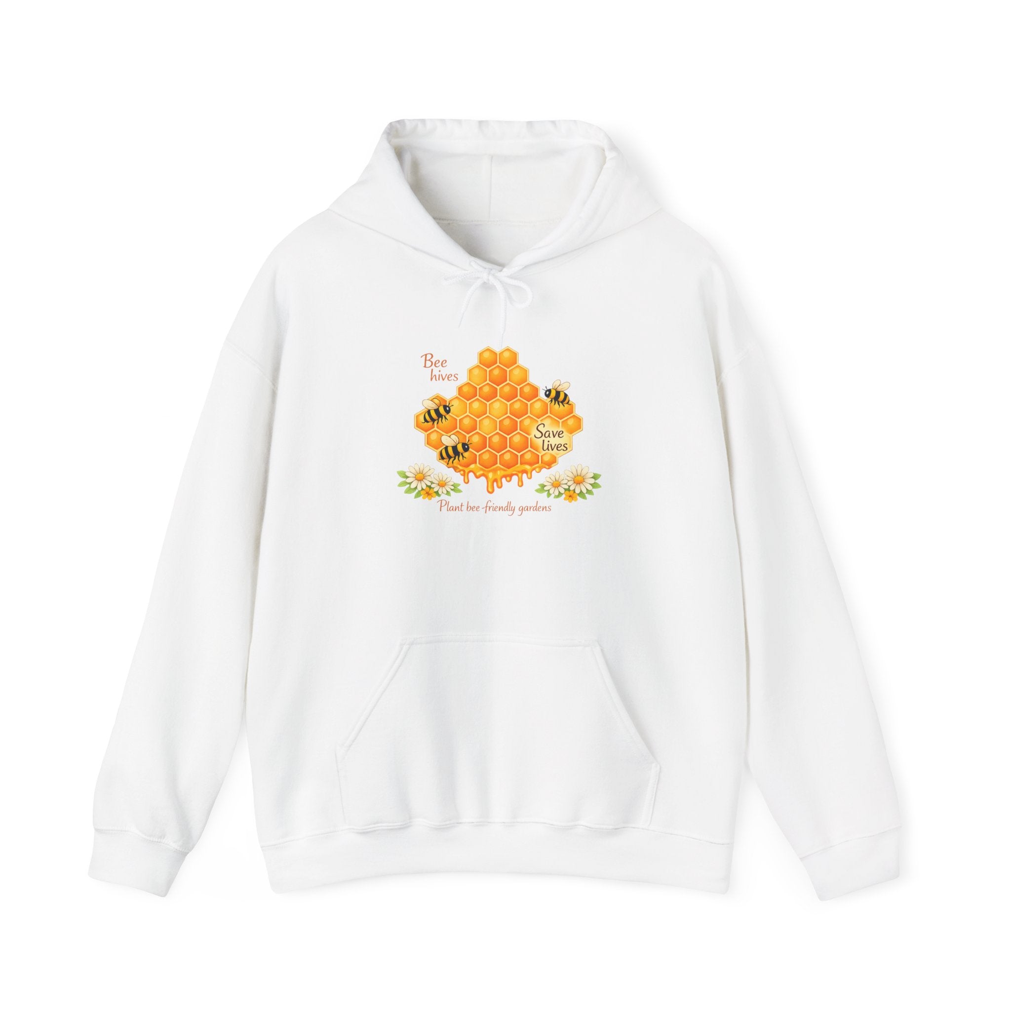 Bee Honeycomb Hoodie – Save the Bees Cute Floral Graphic Sweatshirt