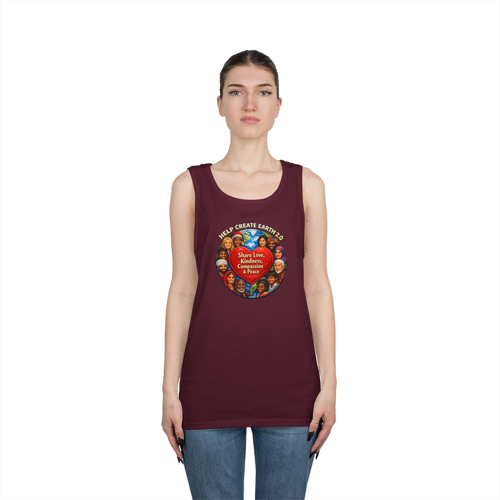 Peace & Kindness Tank Top — "Share Love, Kindness, Compassion & Peace" Graphic