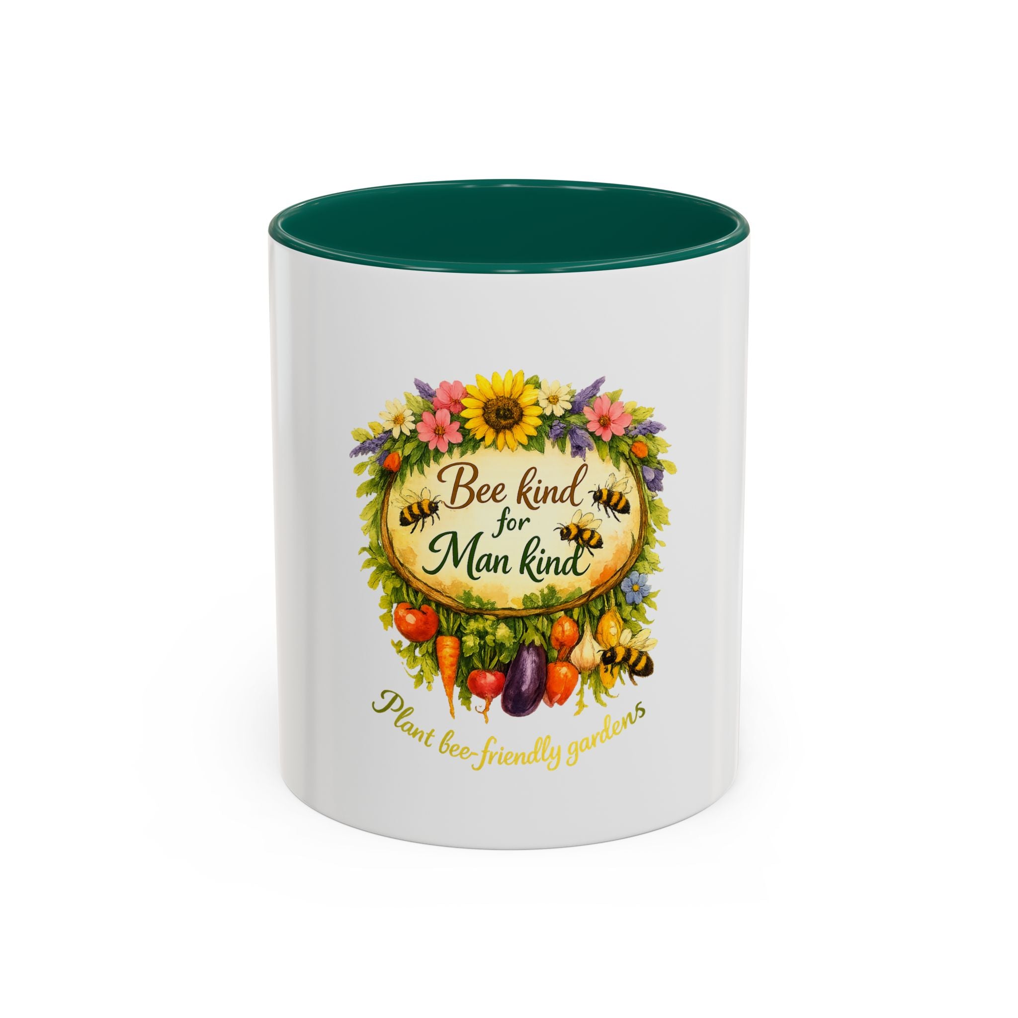 Bee Kind for Mankind Floral Garden Mug (11oz/15oz)