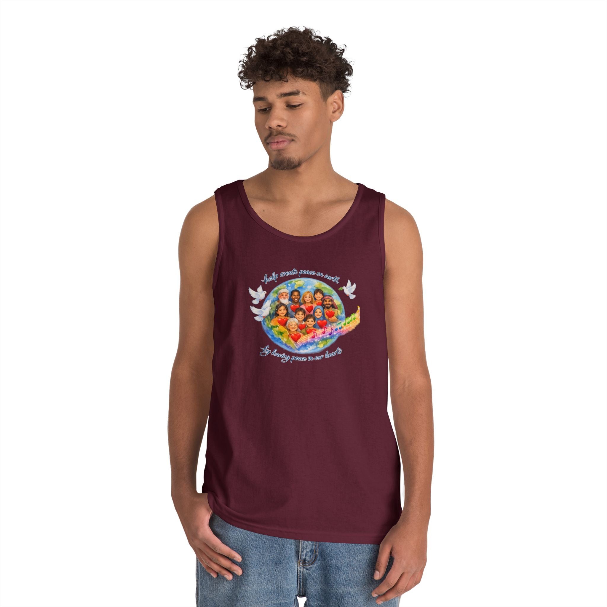 Peace on earth Tank Top — "Helping Others" Inspirational Graphic Tank